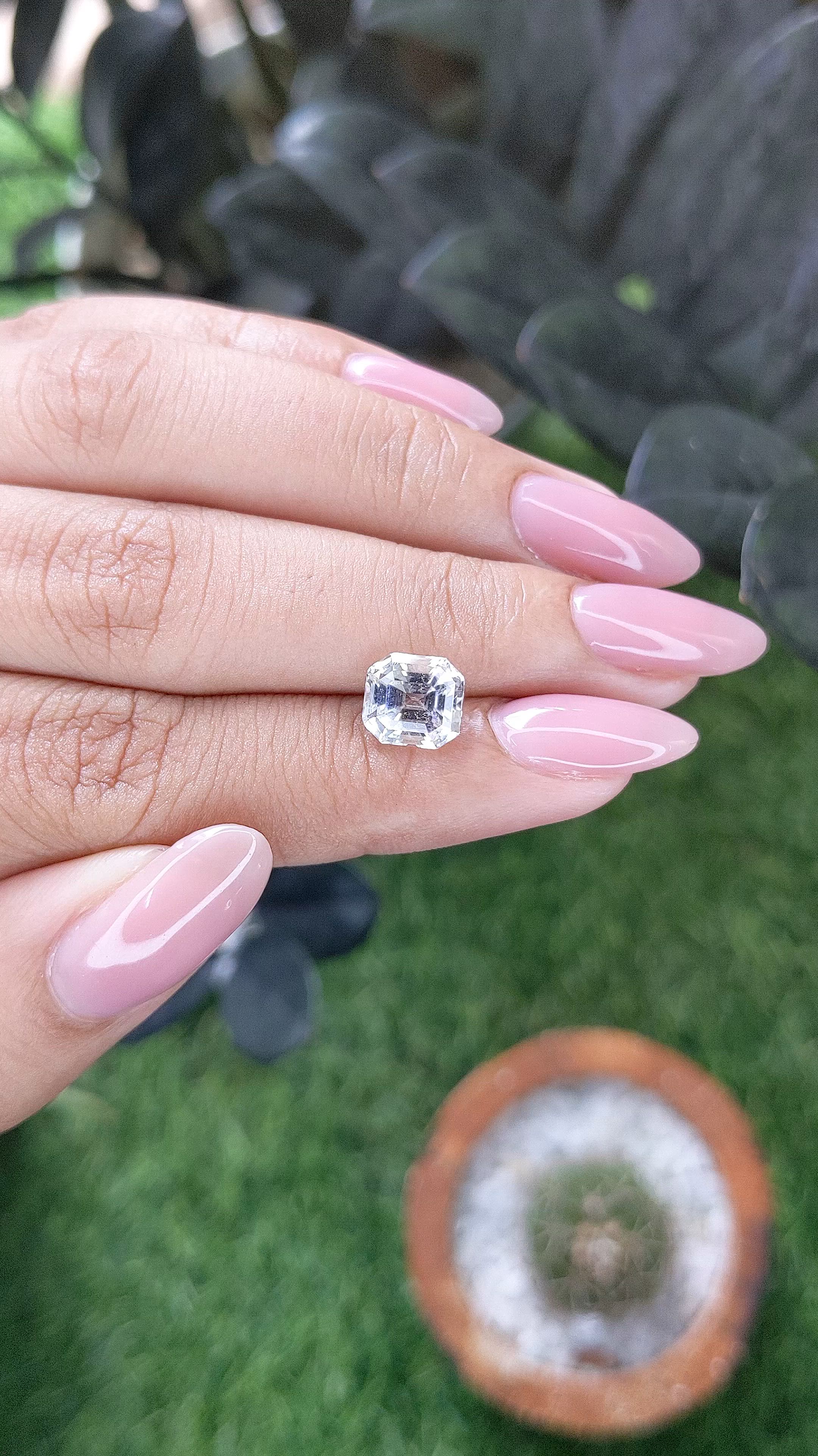 3.04 Ct. White Sapphire from Ceylon (Sri Lanka) Size Video