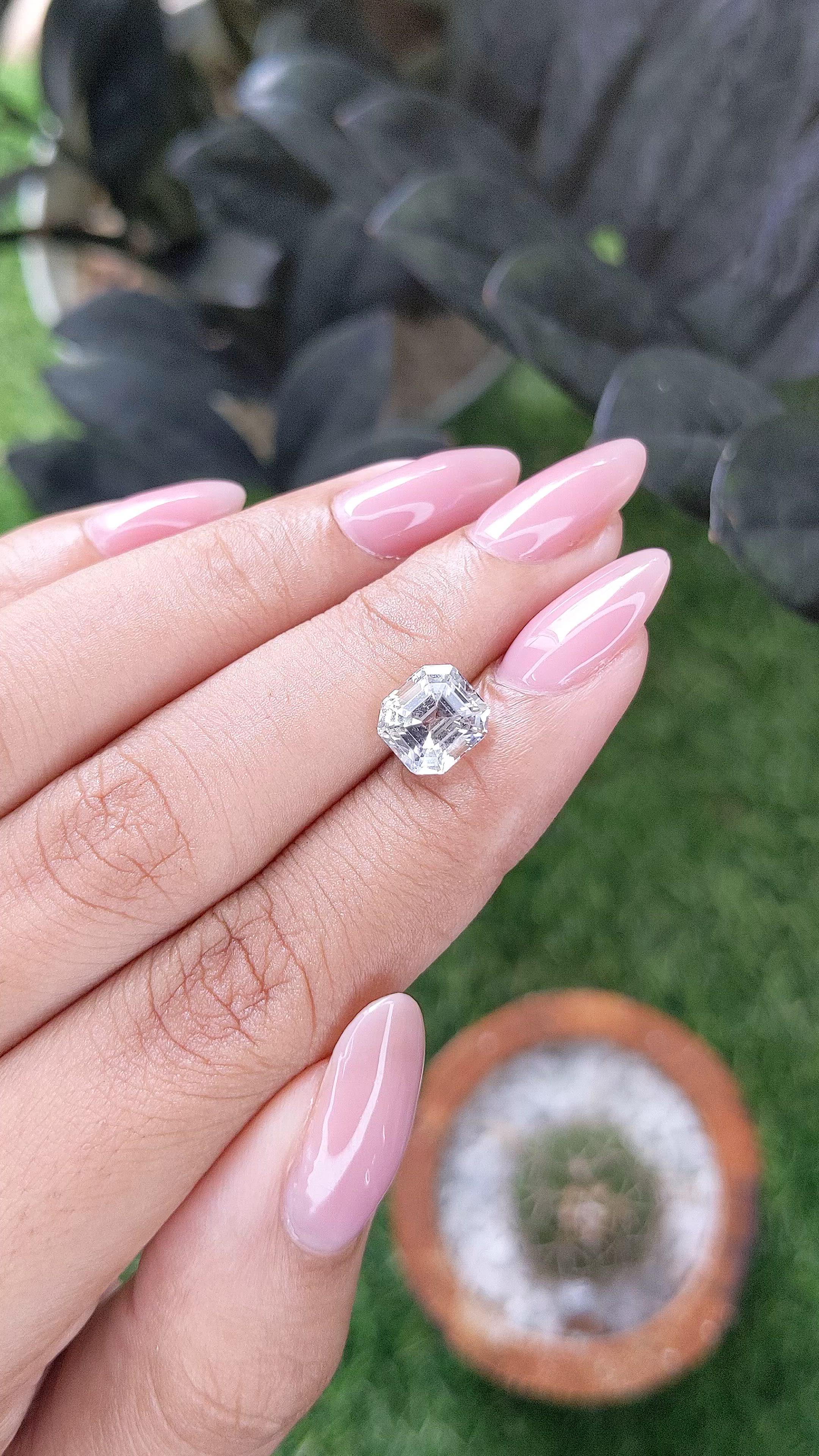 3.04 Ct. White Sapphire from Ceylon (Sri Lanka) Size Video