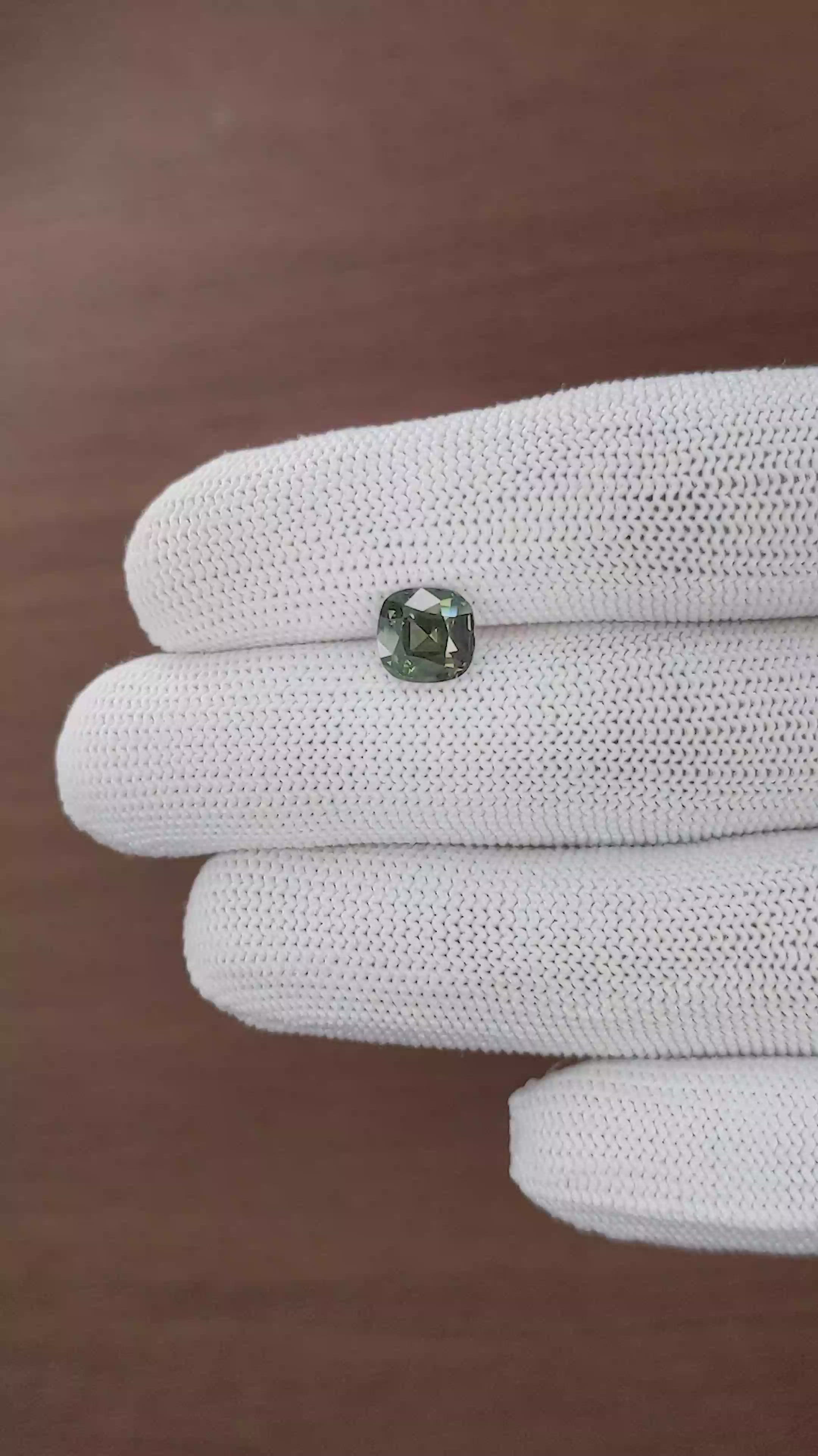2.53 Ct. Bluish Green Sapphire from Madagascar Size Video