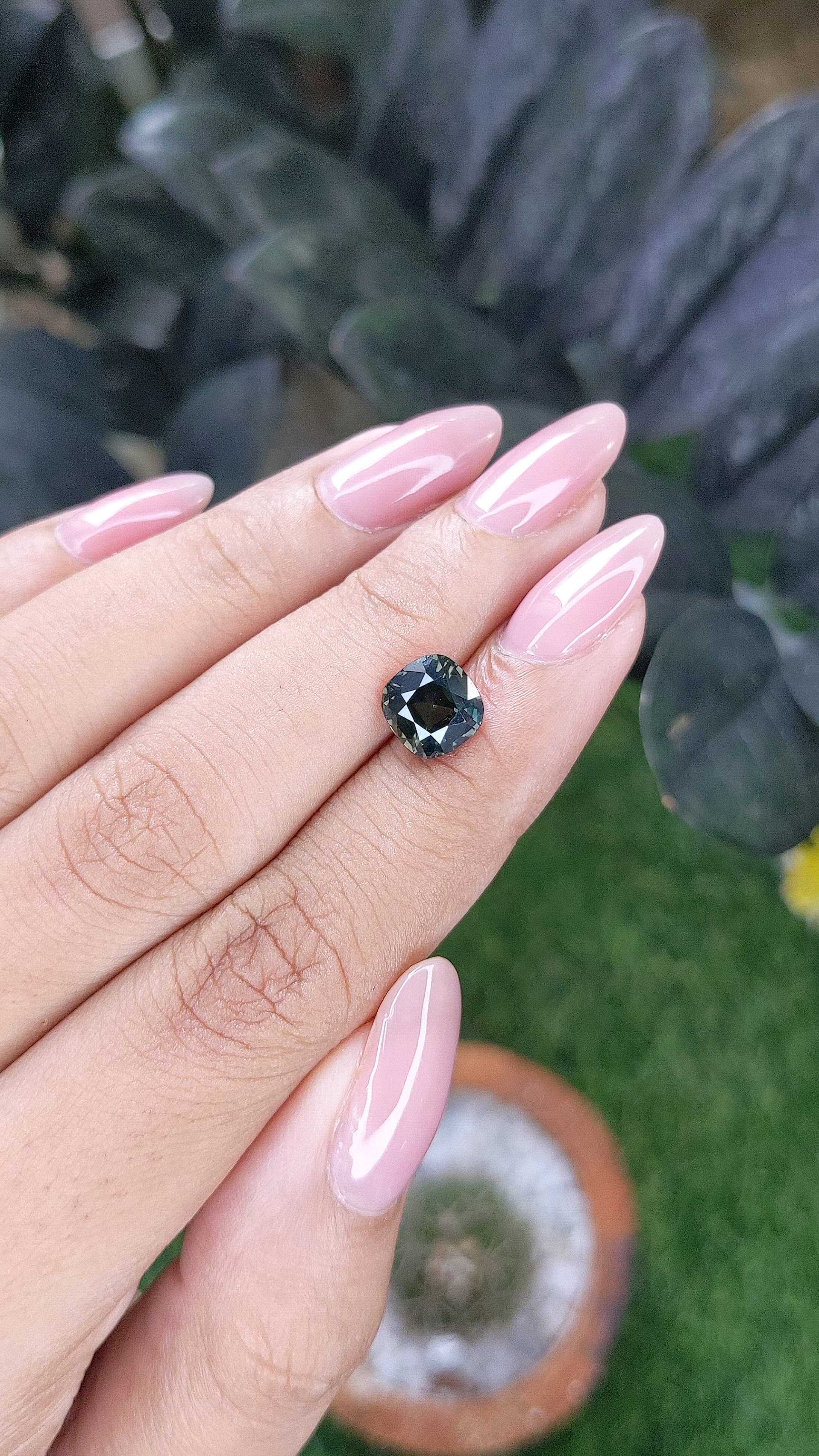 2.53 Ct. Bluish Green Sapphire from Madagascar Size Video