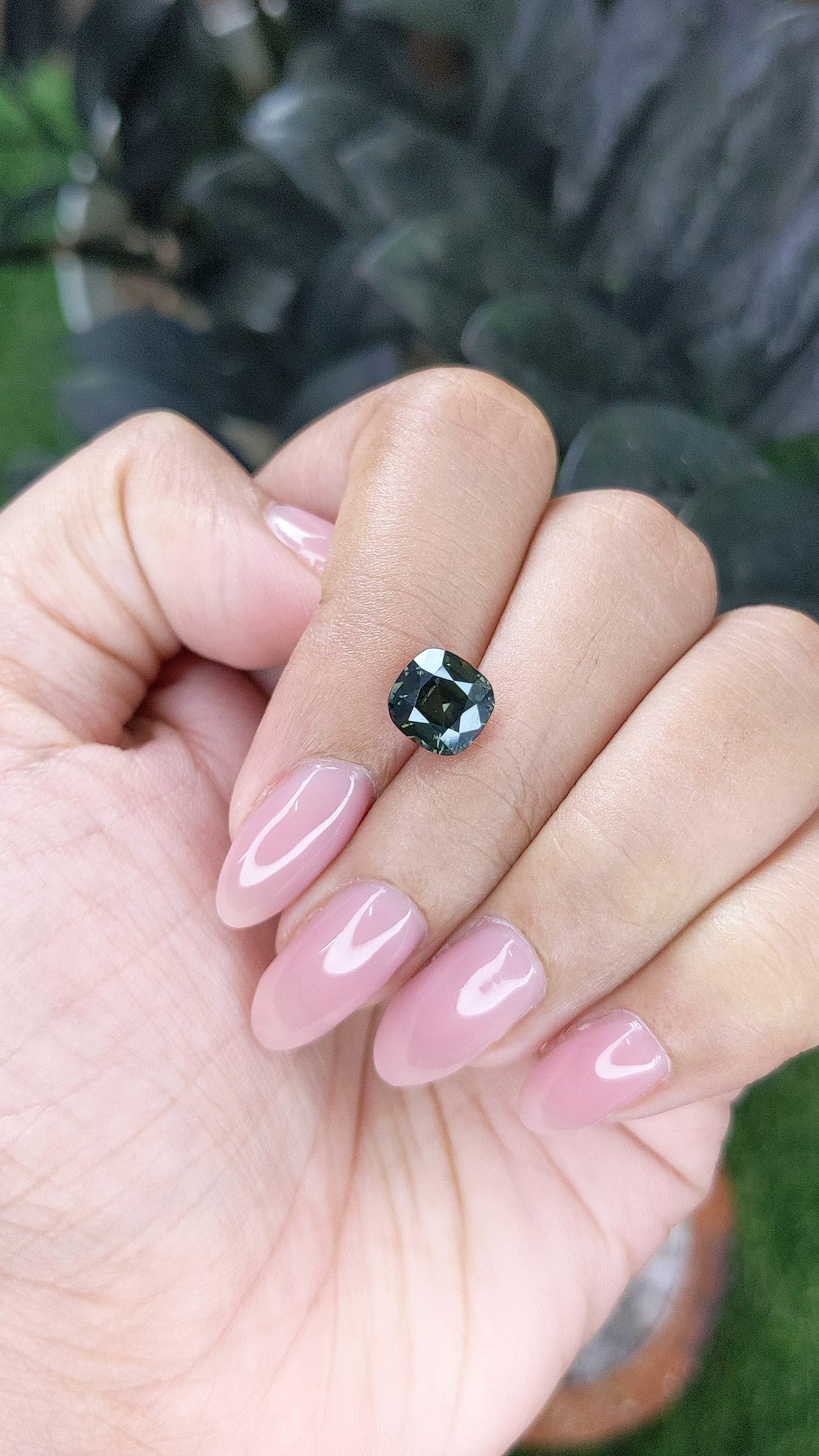2.53 Ct. Bluish Green Sapphire from Madagascar Size Video