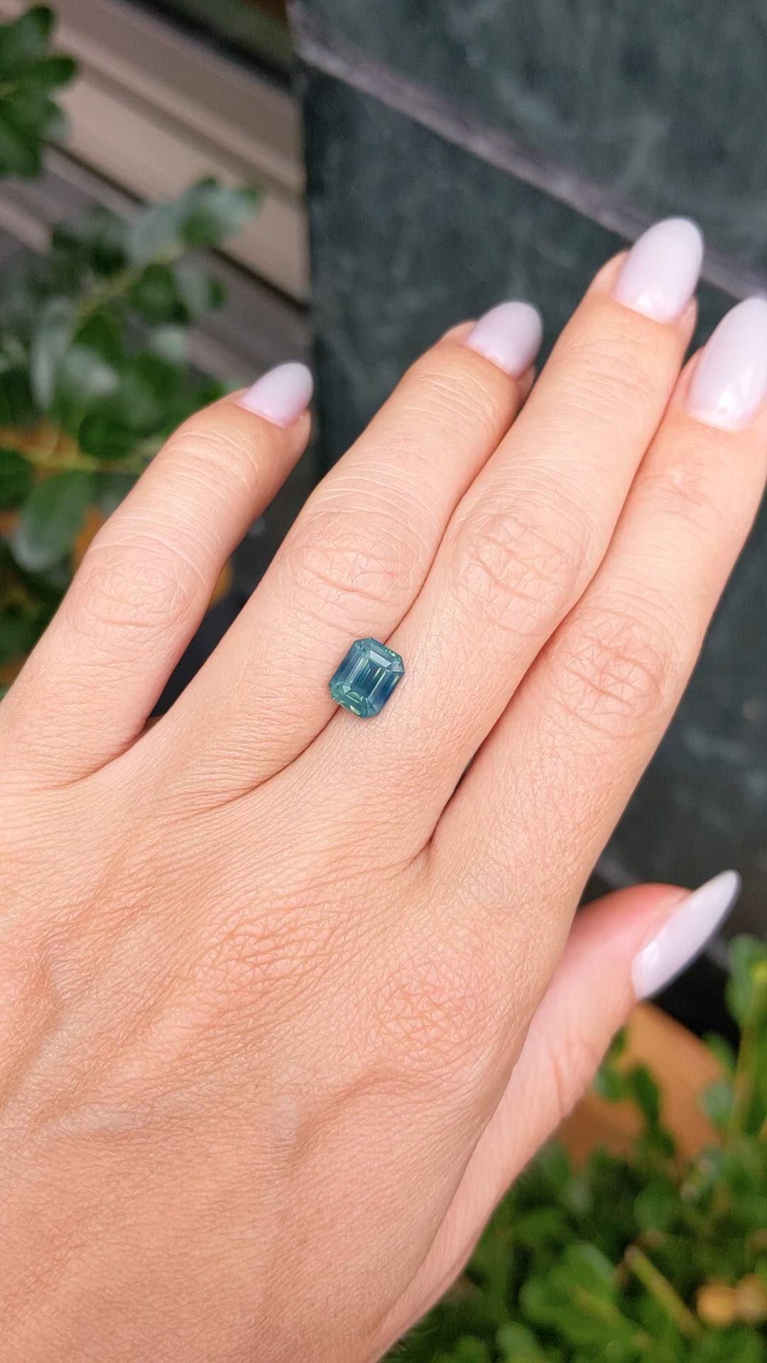 2.00 Ct. Greenish Blue Sapphire from Madagascar Size Video