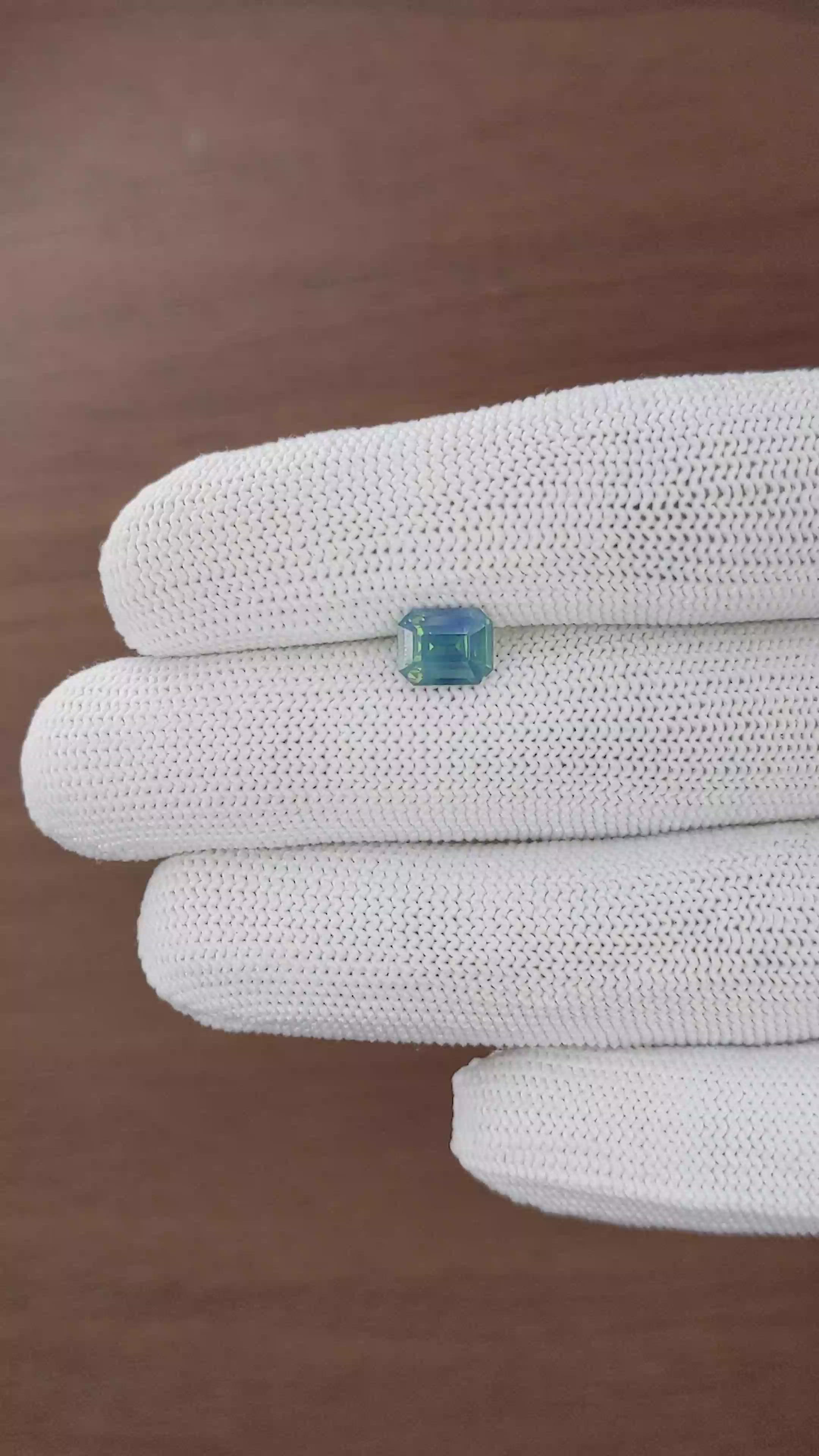 2.00 Ct. Greenish Blue Sapphire from Madagascar Size Video