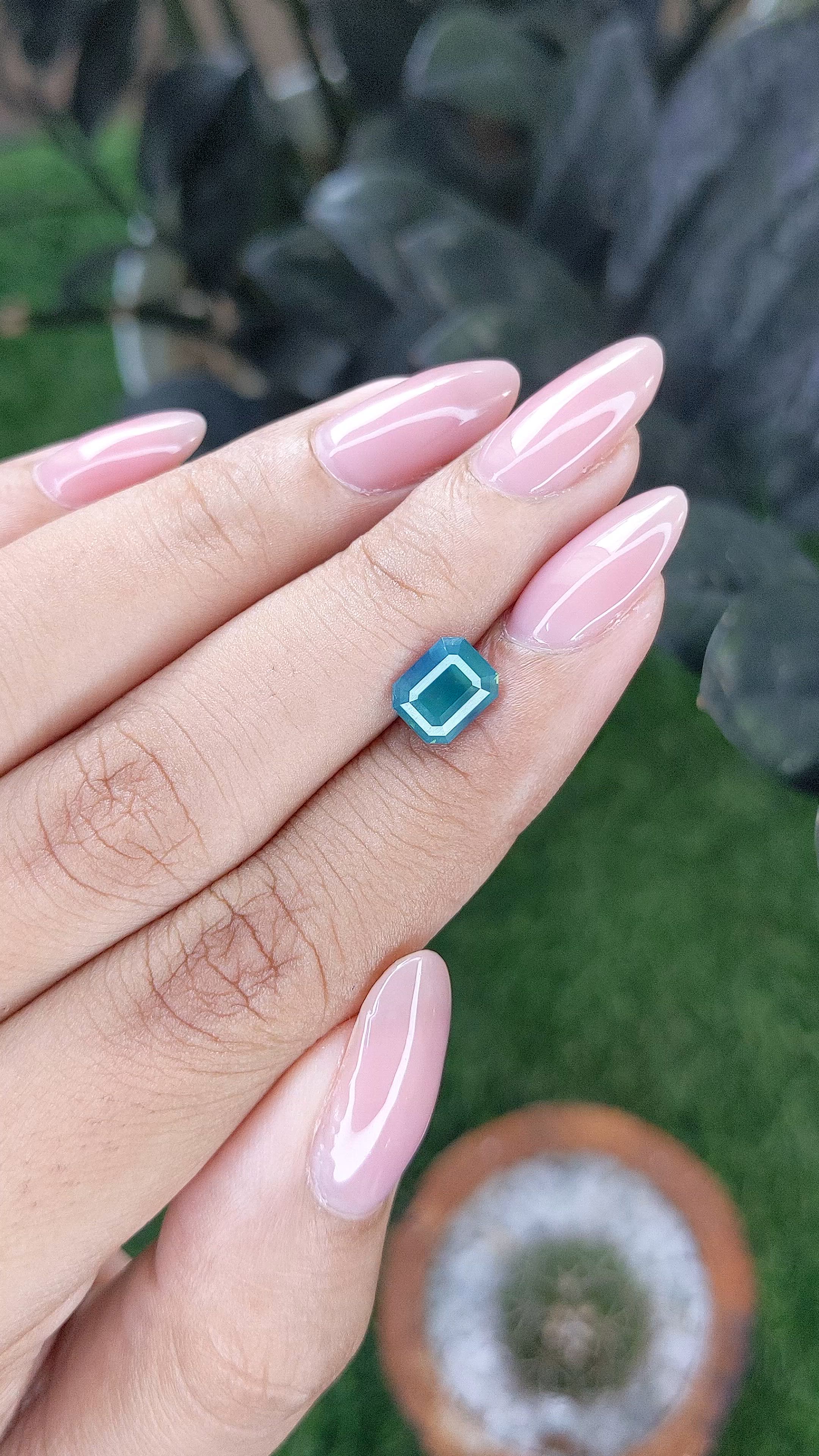 2.00 Ct. Greenish Blue Sapphire from Madagascar Size Video