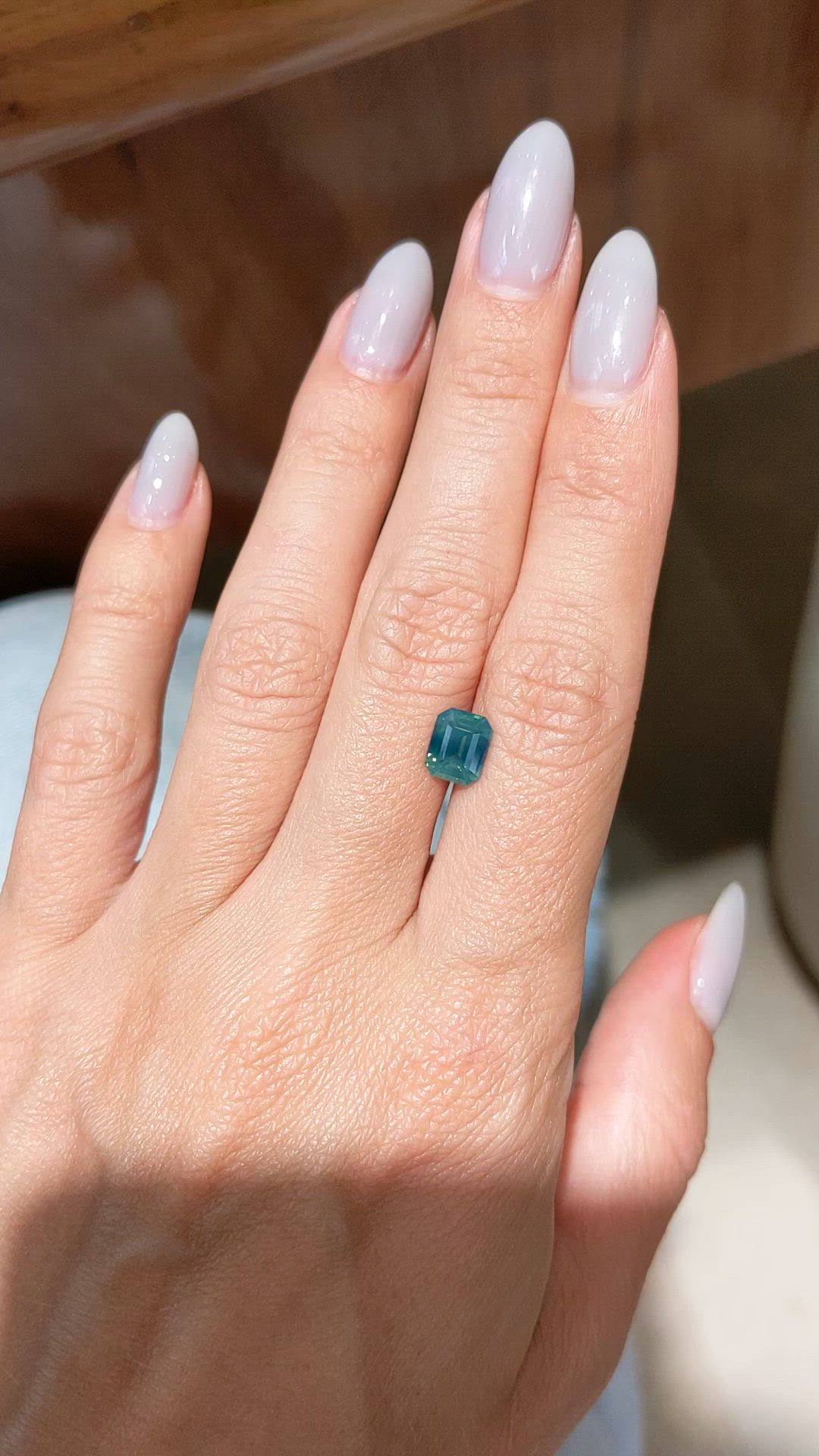 2.00 Ct. Greenish Blue Sapphire from Madagascar Size Video