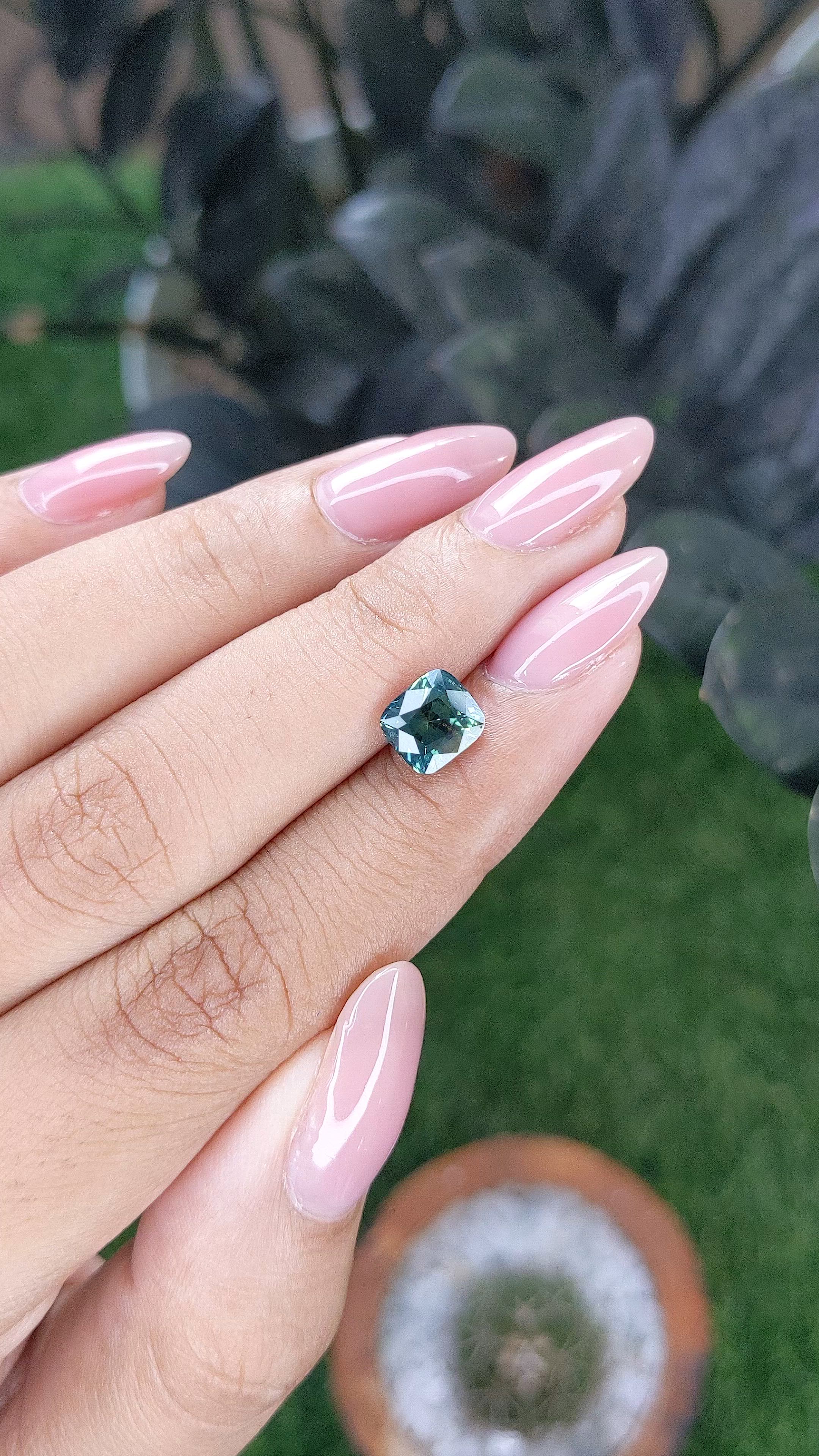 2.00 Ct. Bluish Green Sapphire from Madagascar Size Video