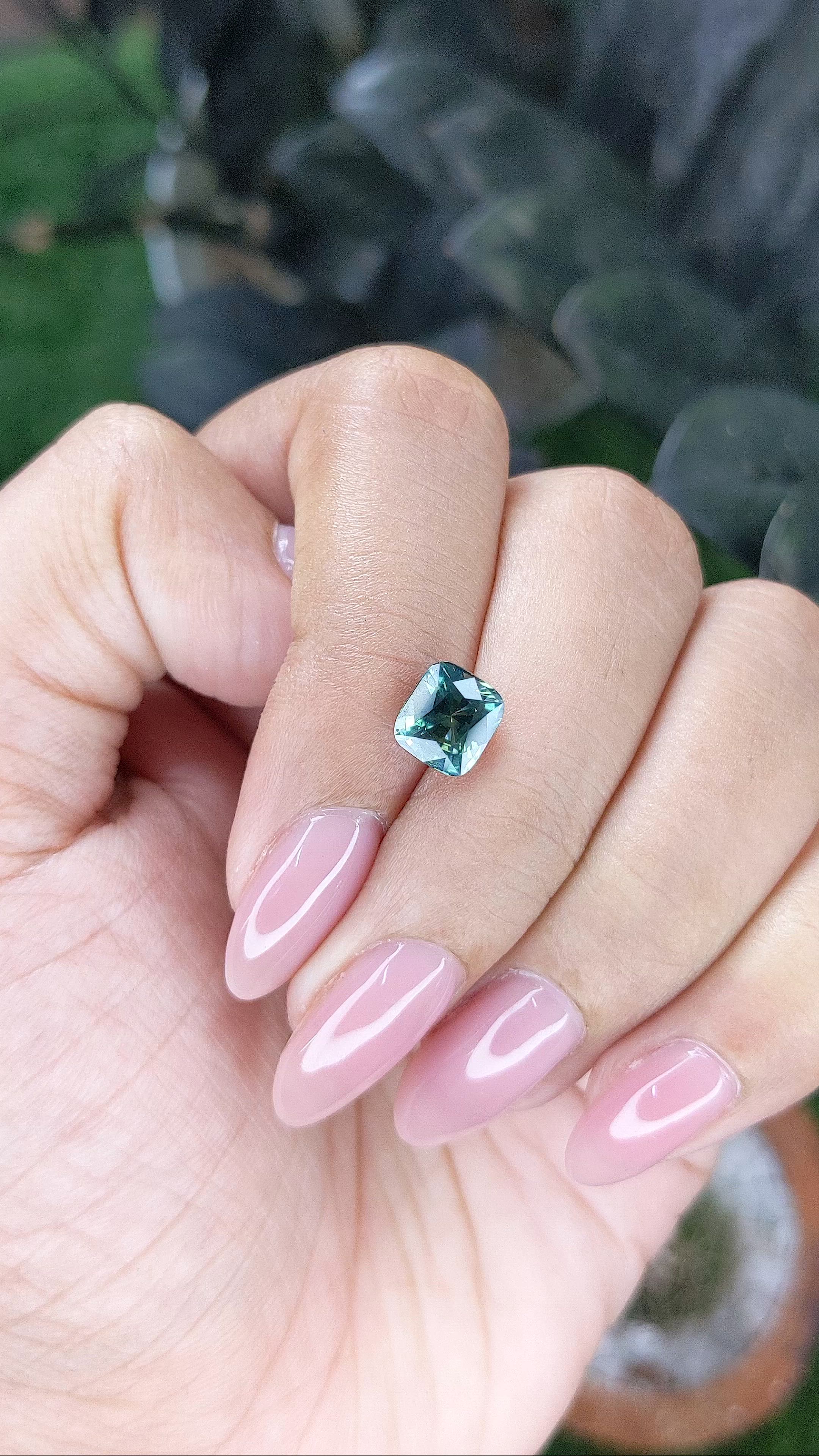 2.00 Ct. Bluish Green Sapphire from Madagascar Size Video