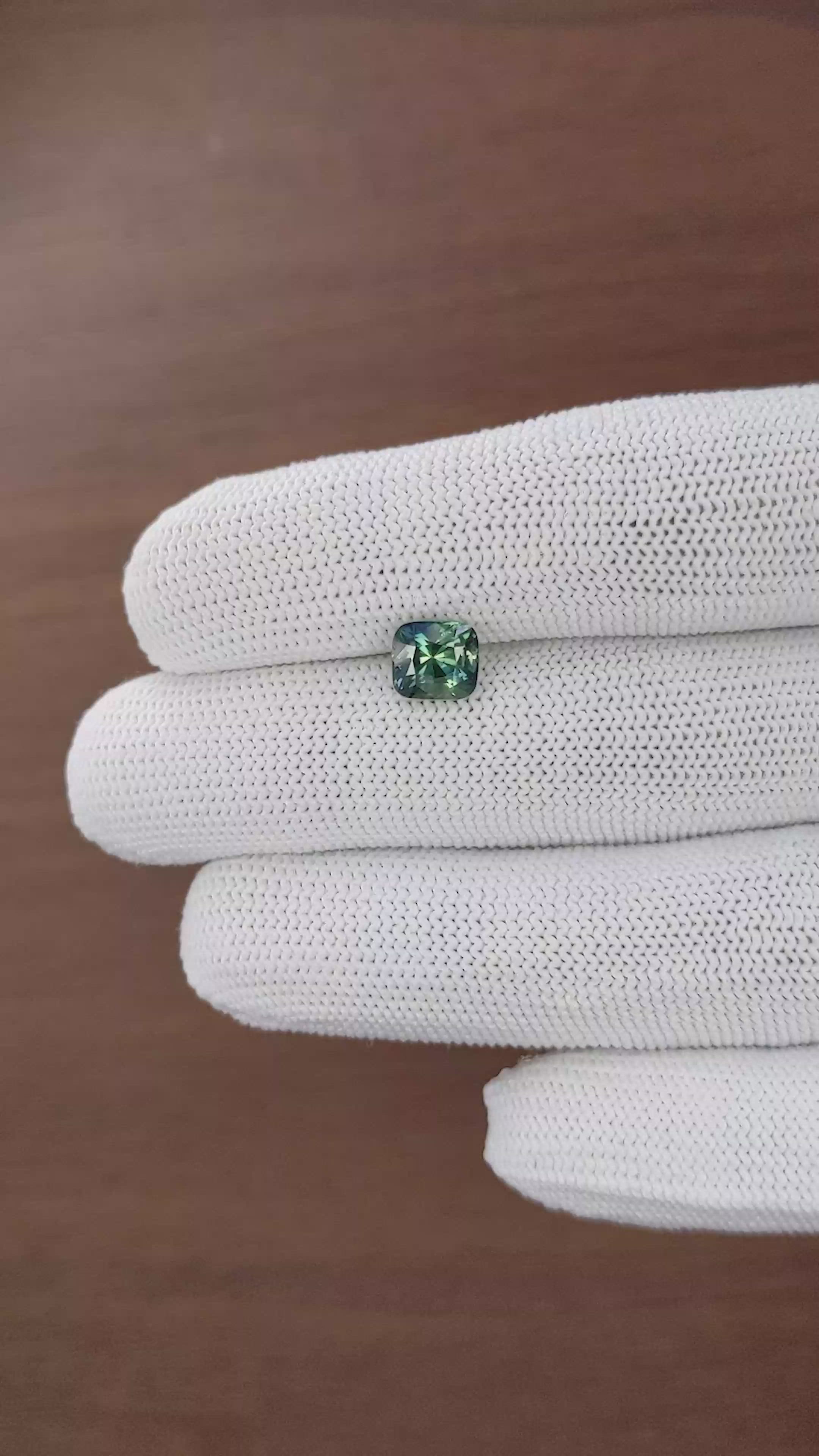 2.00 Ct. Bluish Green Sapphire from Madagascar Size Video