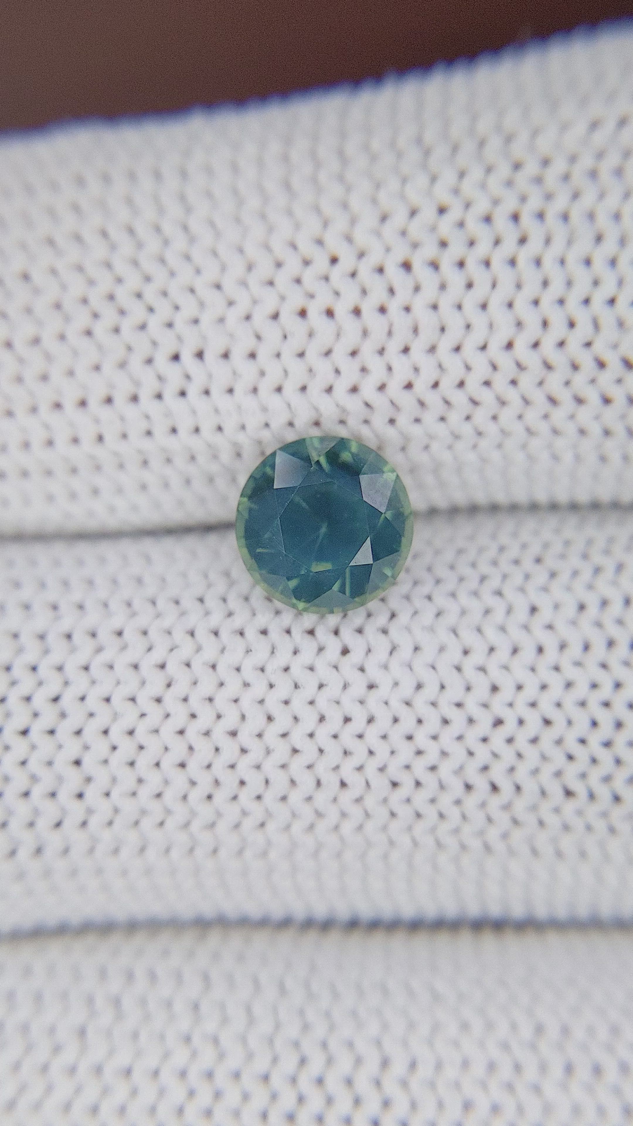 2.19 Ct. Bluish Green Sapphire from Madagascar Size Video