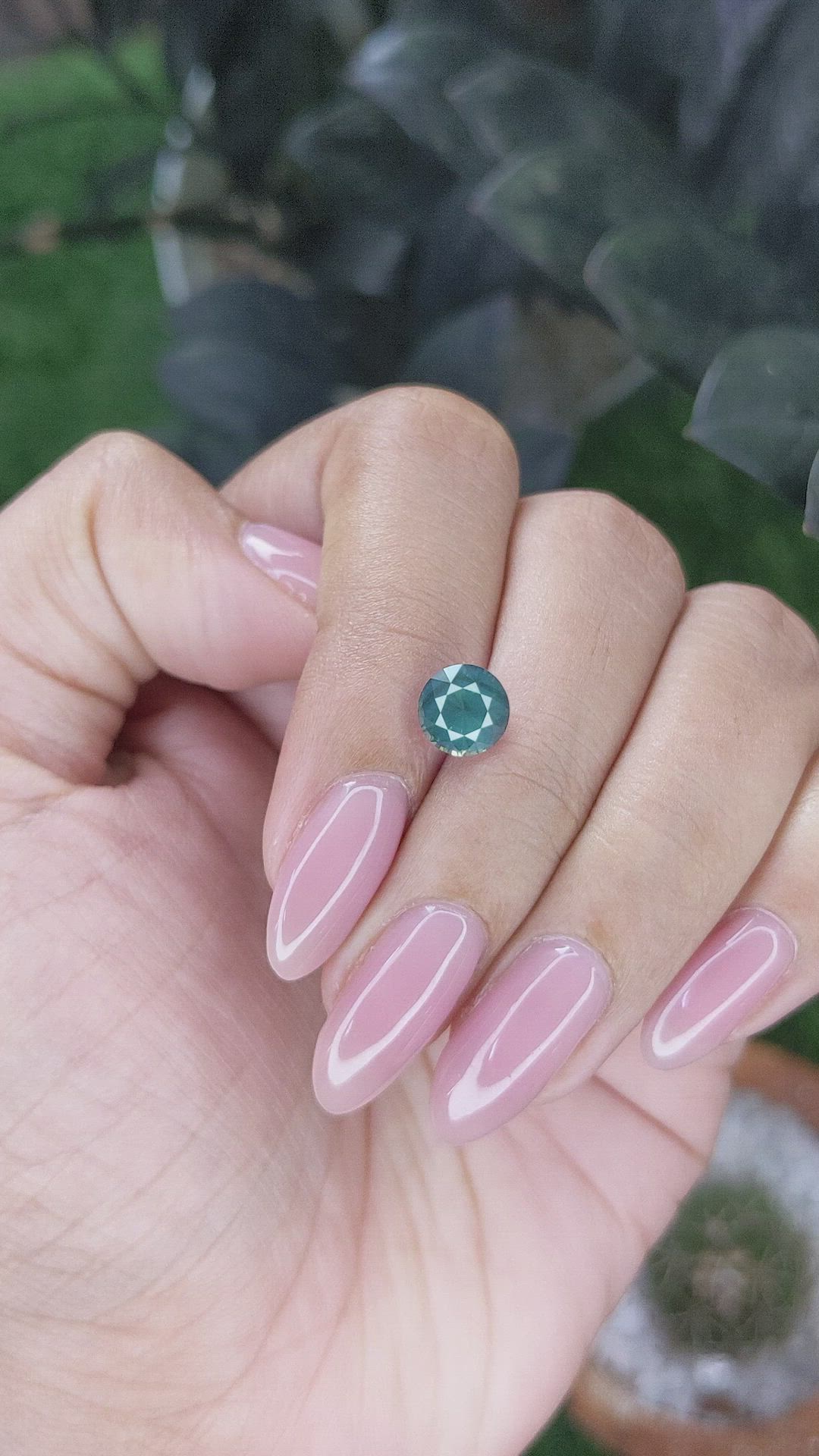 2.19 Ct. Bluish Green Sapphire from Madagascar Size Video