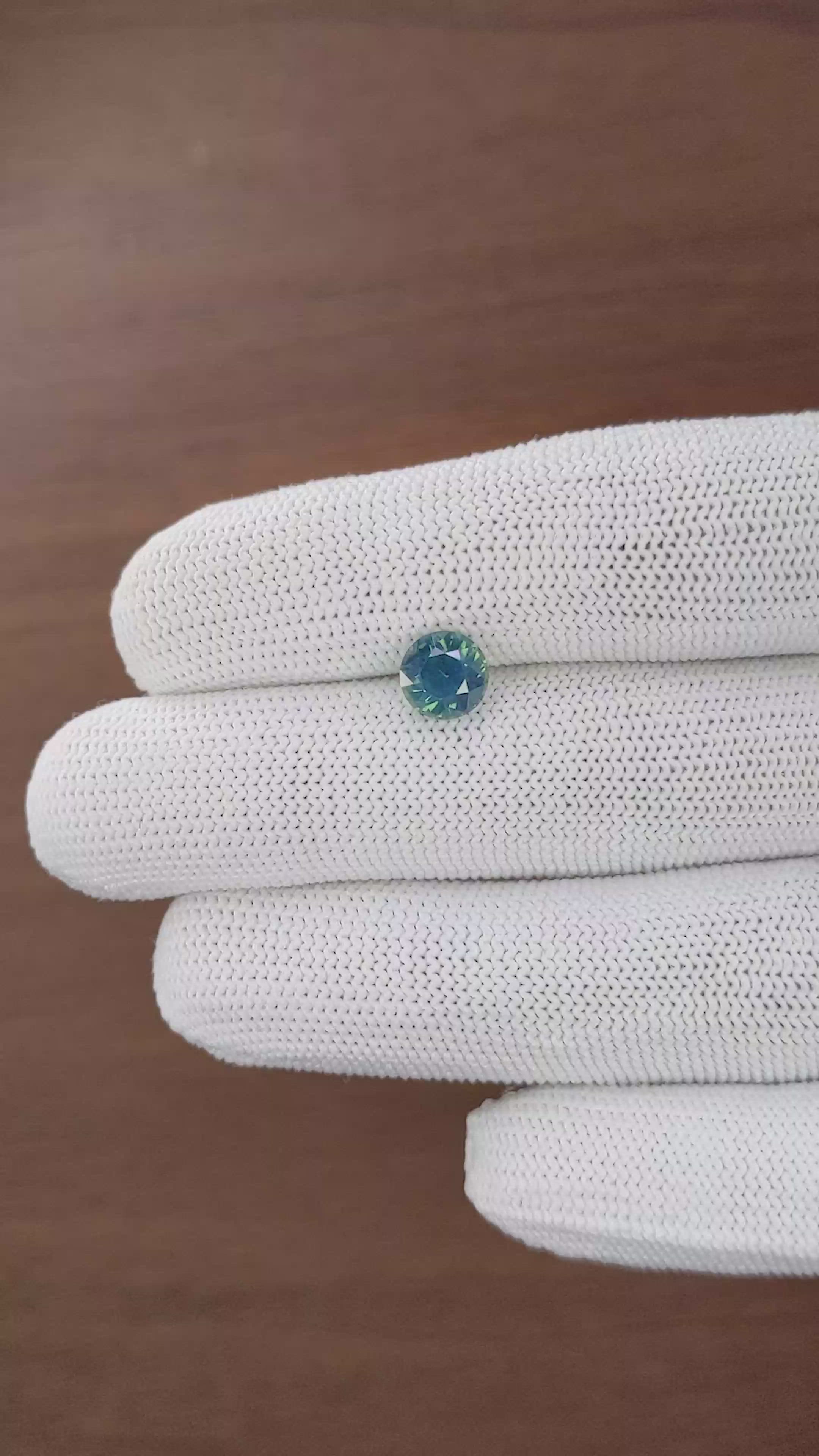 2.19 Ct. Bluish Green Sapphire from Madagascar Size Video