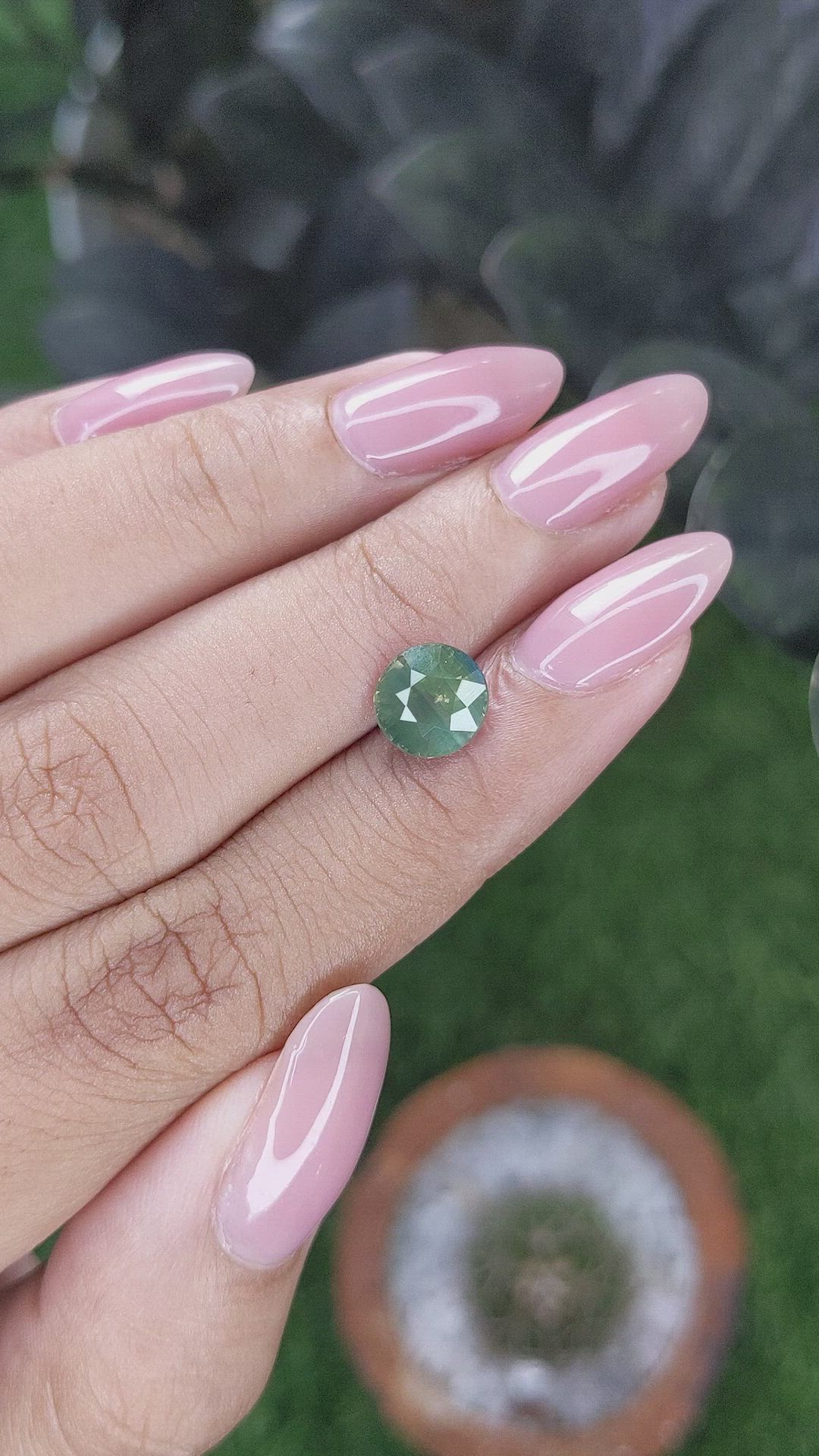 2.25 Ct. Bluish Green Sapphire from Madagascar Size Video