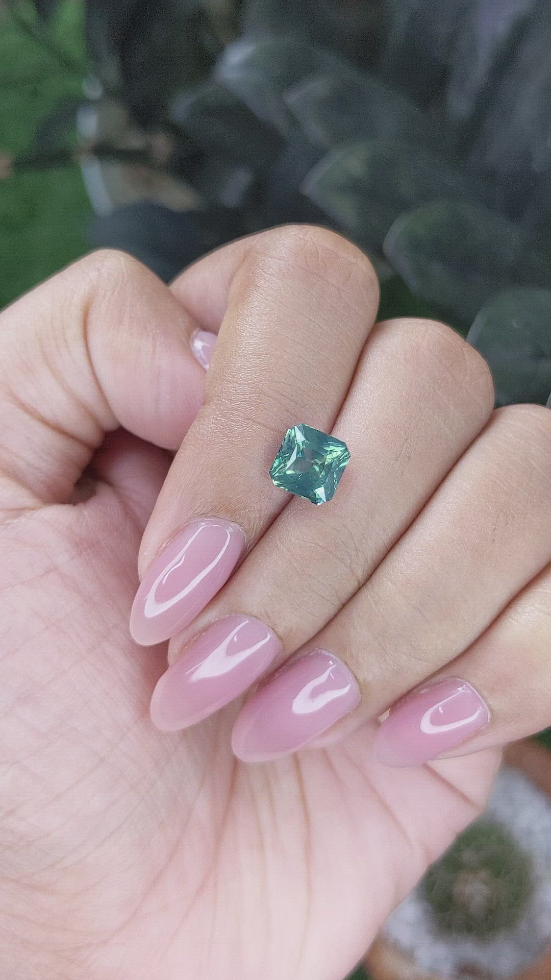 2.53 Ct. Bluish Green Sapphire from Madagascar Size Video