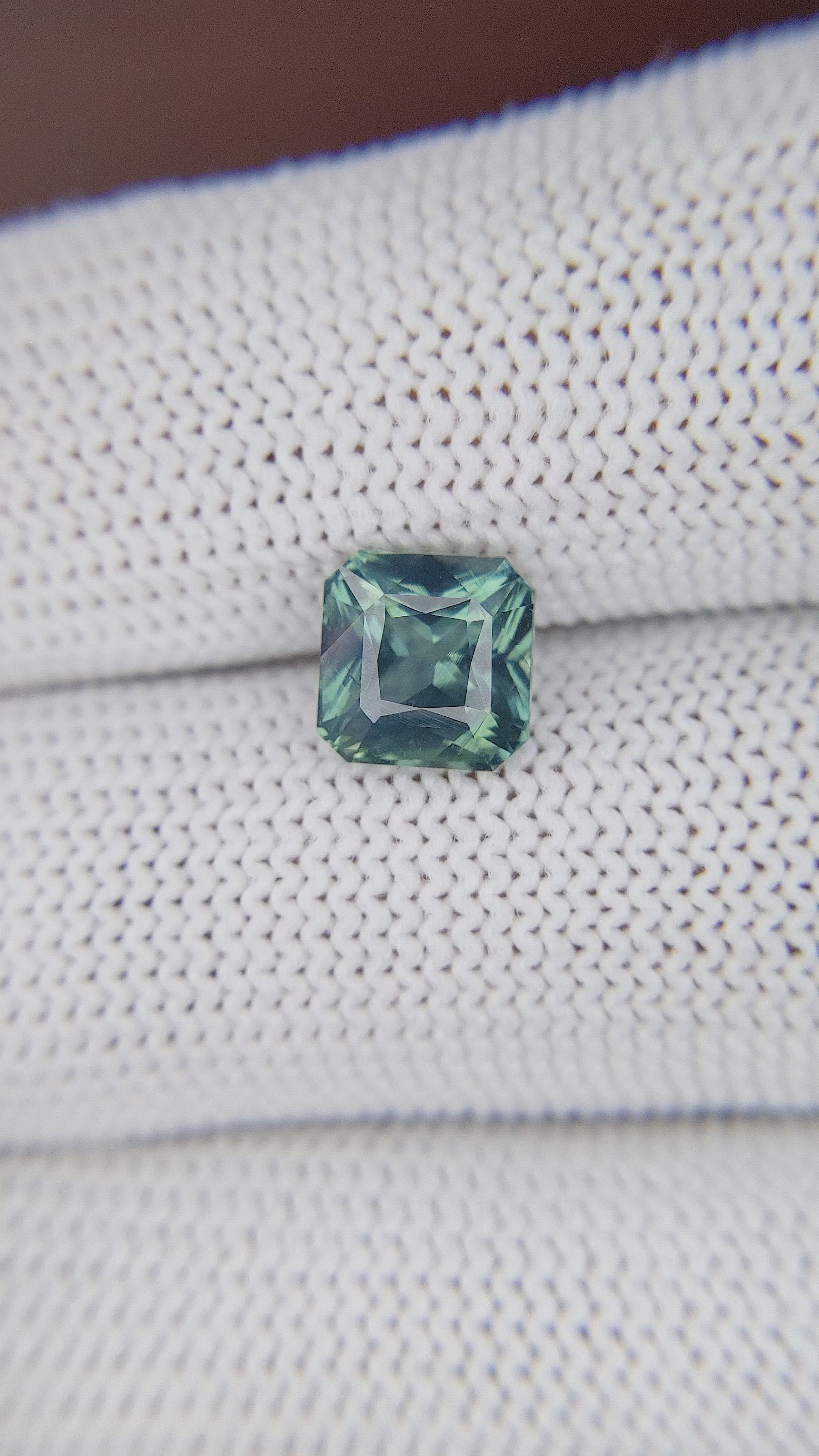 2.53 Ct. Bluish Green Sapphire from Madagascar Size Video