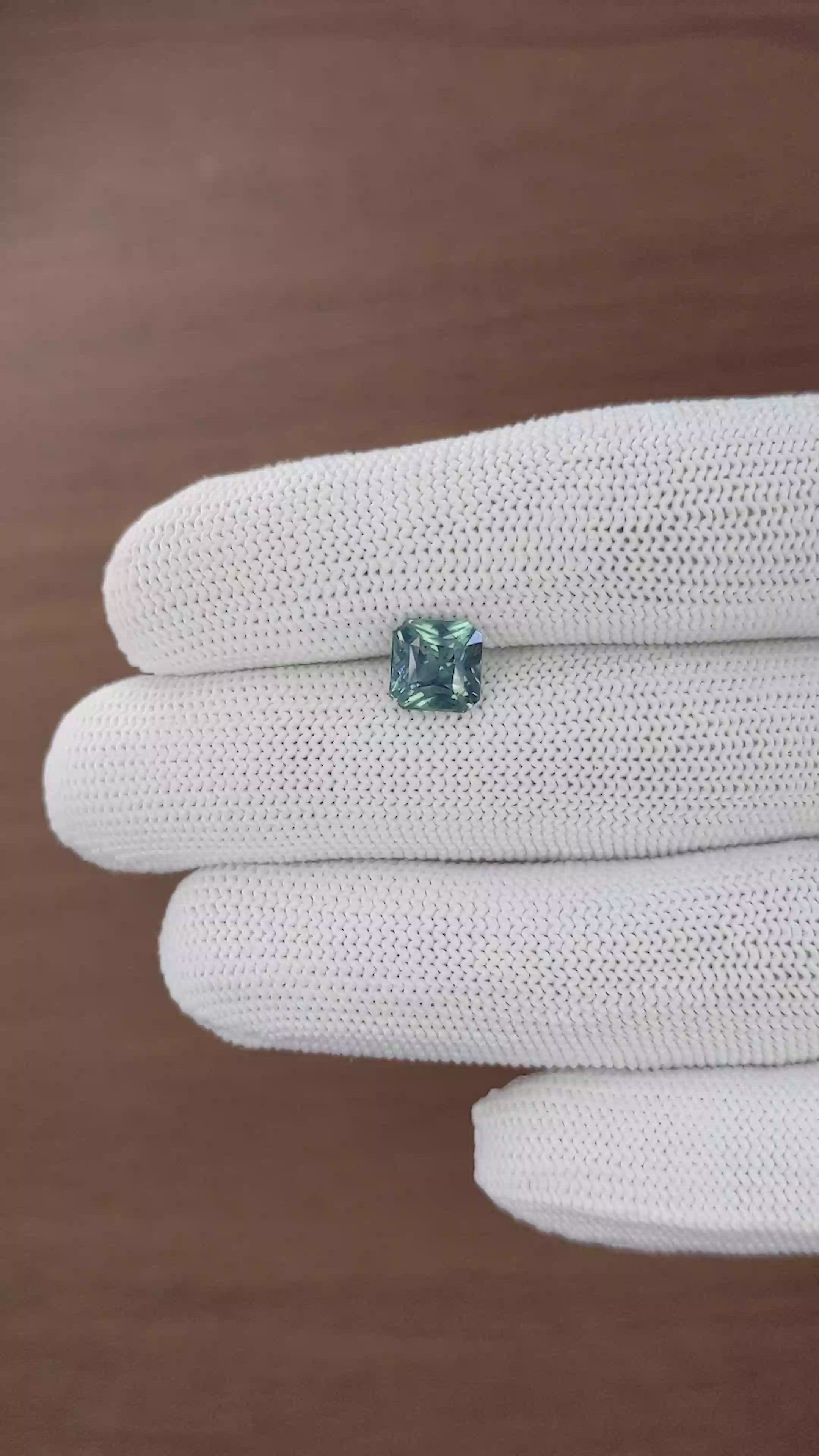 2.53 Ct. Bluish Green Sapphire from Madagascar Size Video
