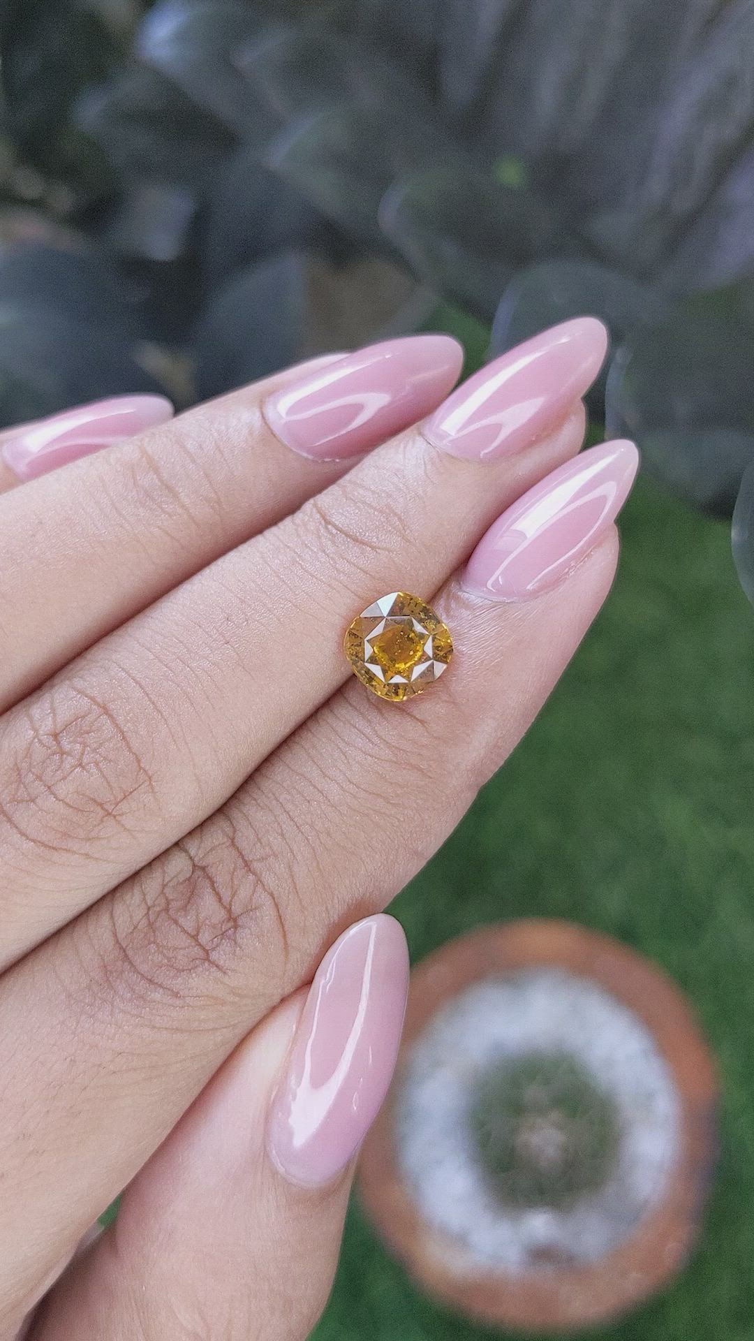 2.48 Ct. Orangish Yellow Sapphire from Ceylon (Sri Lanka) Size Video