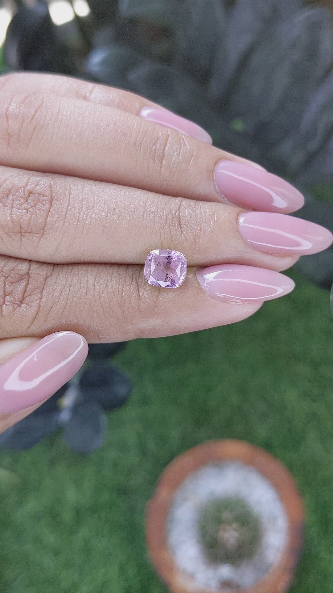 2.06 Ct. Purplish Pink Sapphire from Ceylon (Sri Lanka) Size Video