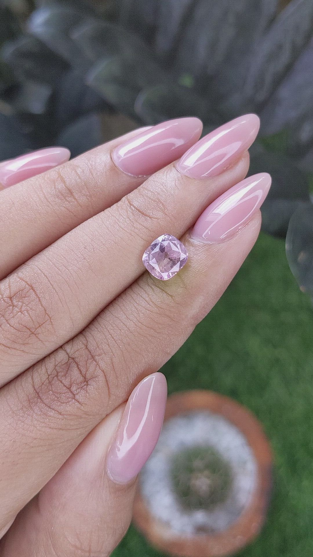 2.06 Ct. Purplish Pink Sapphire from Ceylon (Sri Lanka) Size Video