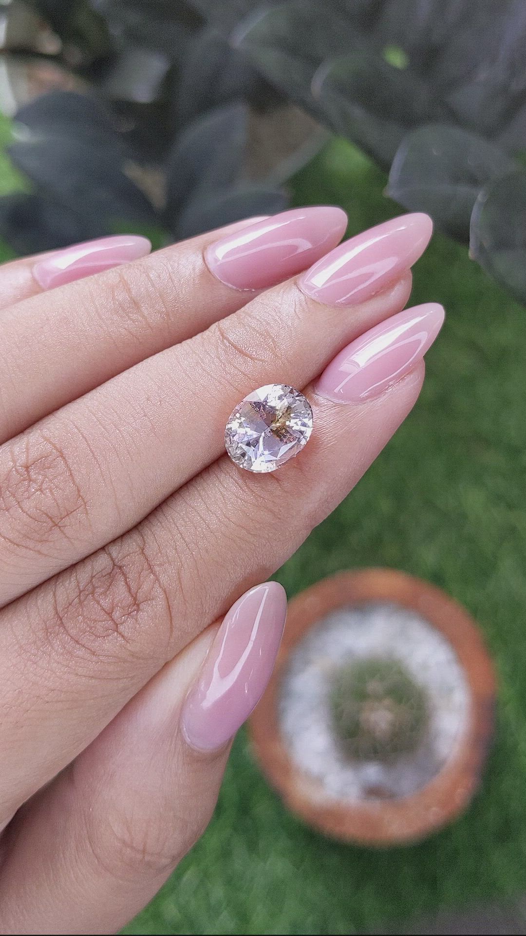 4.48 Ct. Peach Sapphire from Ceylon (Sri Lanka) Size Video