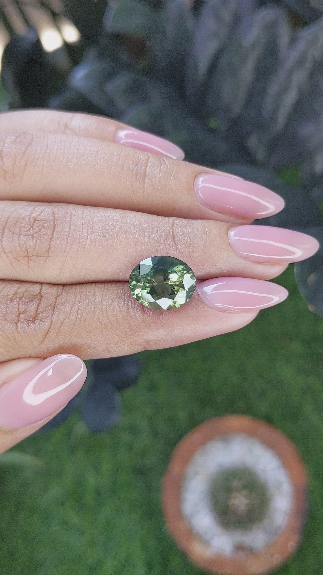 6.05 Ct. Bluish Green Sapphire from Madagascar Size Video