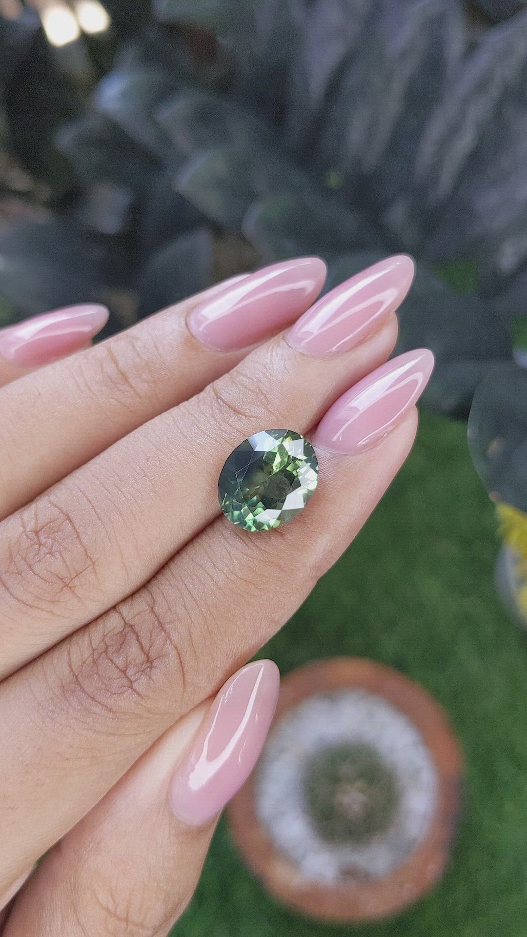 6.05 Ct. Bluish Green Sapphire from Madagascar Size Video