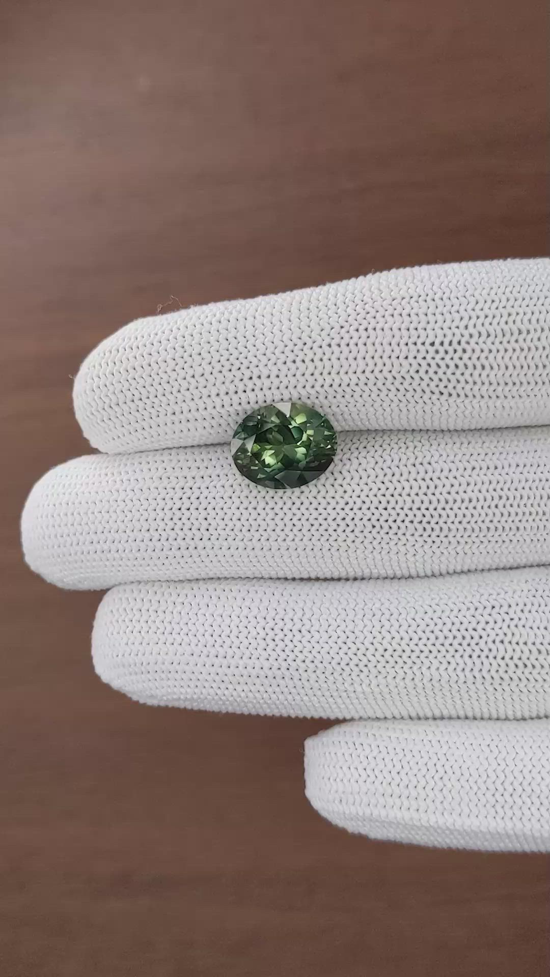 6.05 Ct. Bluish Green Sapphire from Madagascar Size Video