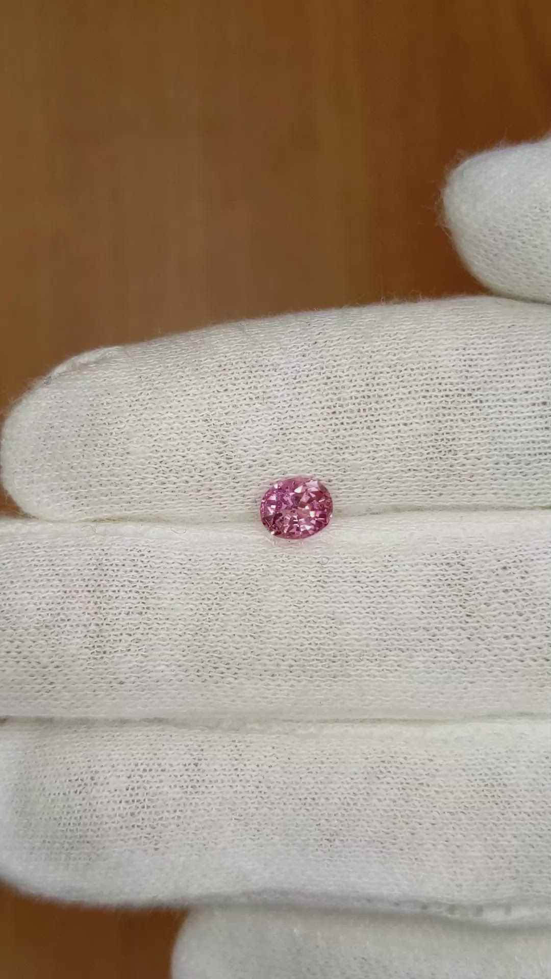 0.70 Ct. Pink Sapphire from Ceylon (Sri Lanka) Size Video