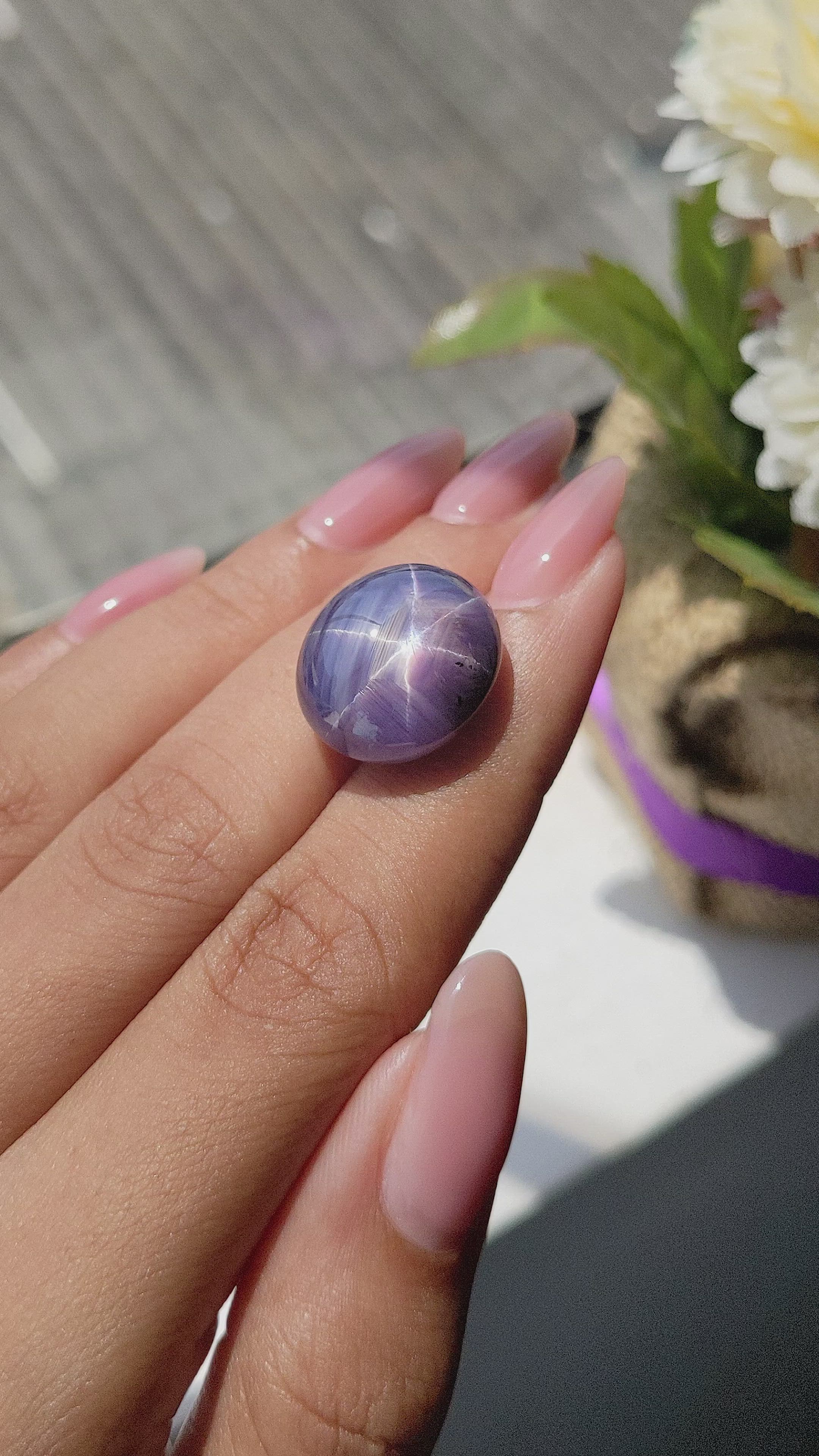 31.17 Ct. Purple Star Sapphire from Ceylon (Sri Lanka) Size Video