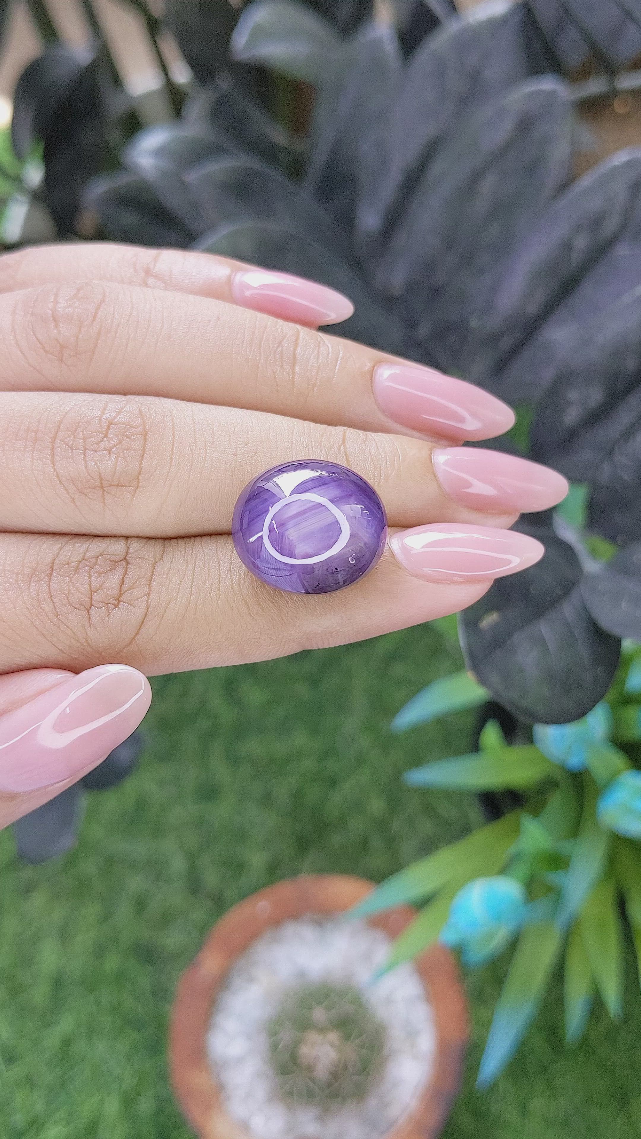 31.17 Ct. Purple Star Sapphire from Ceylon (Sri Lanka) Size Video