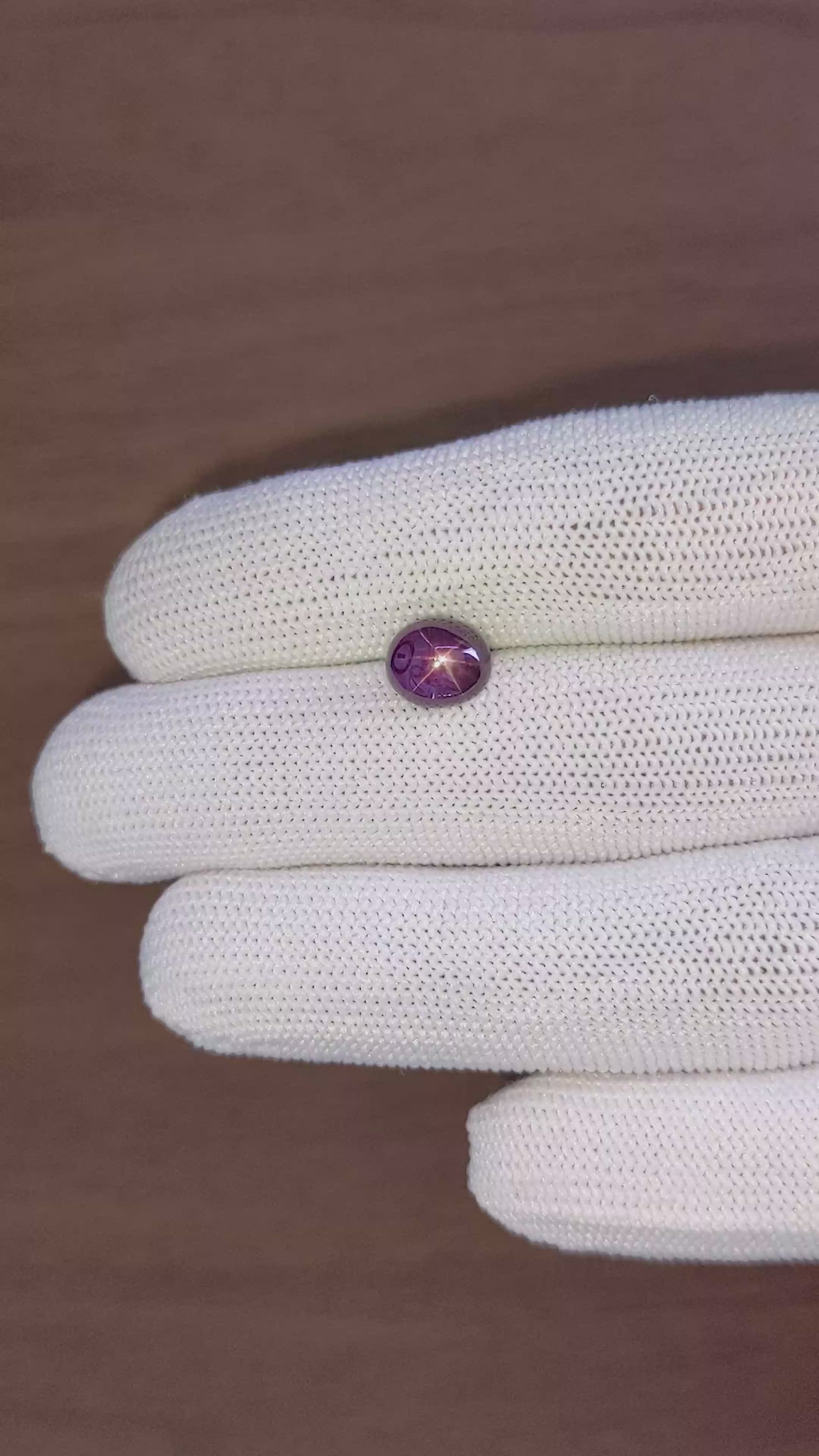 8.88 Ct. Purple Star Sapphire from Ceylon (Sri Lanka) Size Video