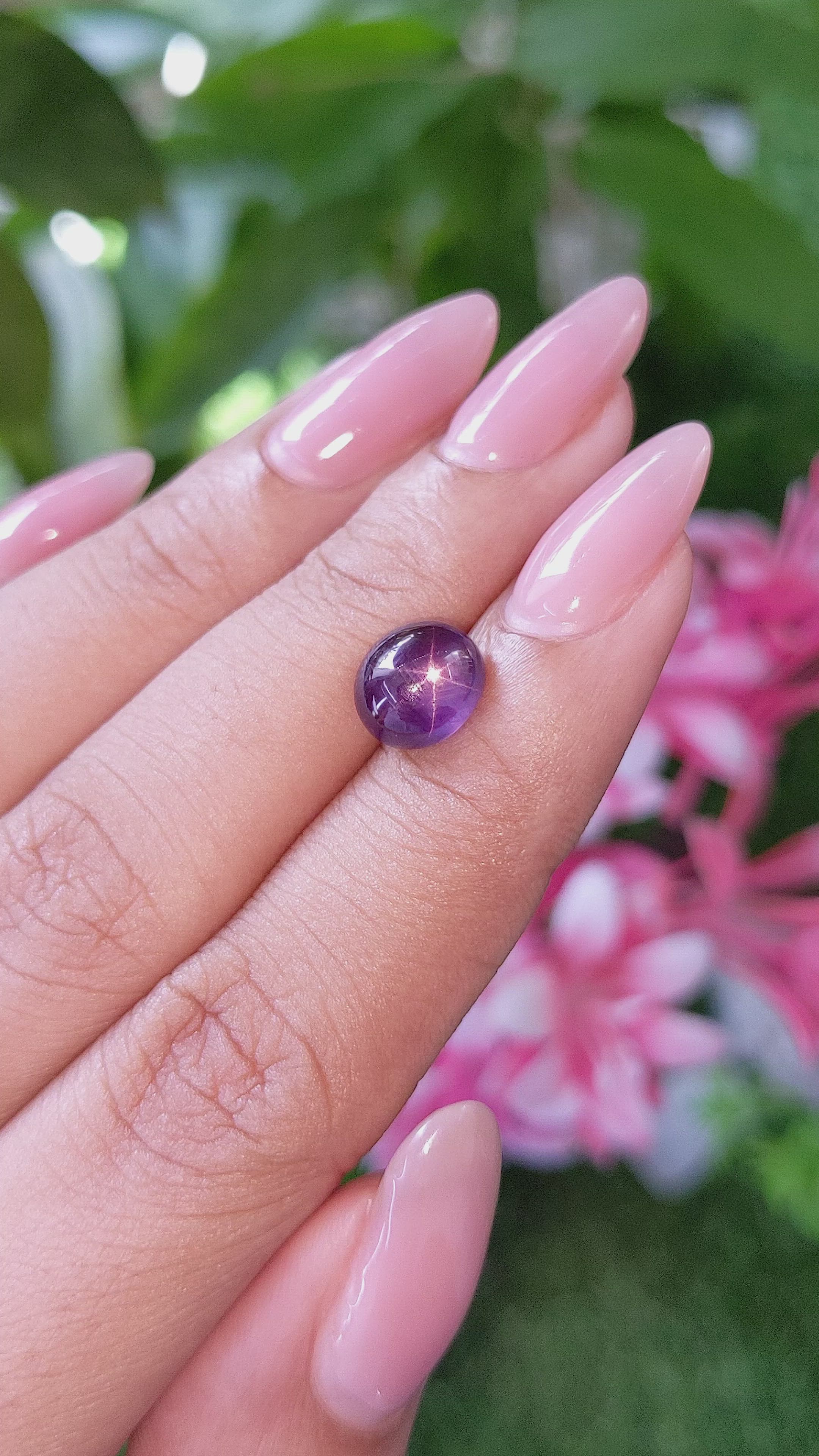3.75 Ct. Purple Star Sapphire from Ceylon (Sri Lanka) Size Video