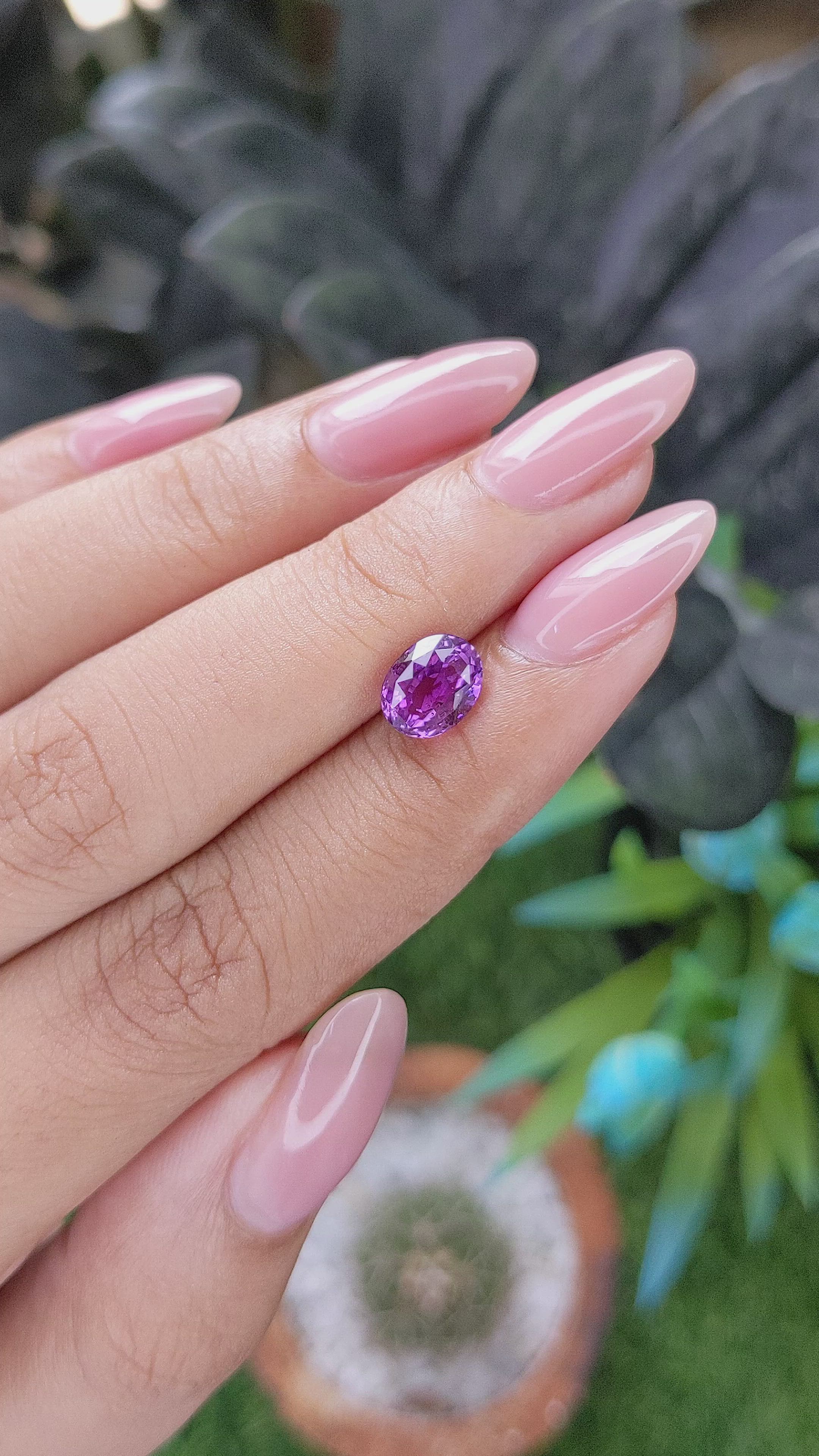 2.02 Ct. Purple Sapphire from Tanzania Size Video