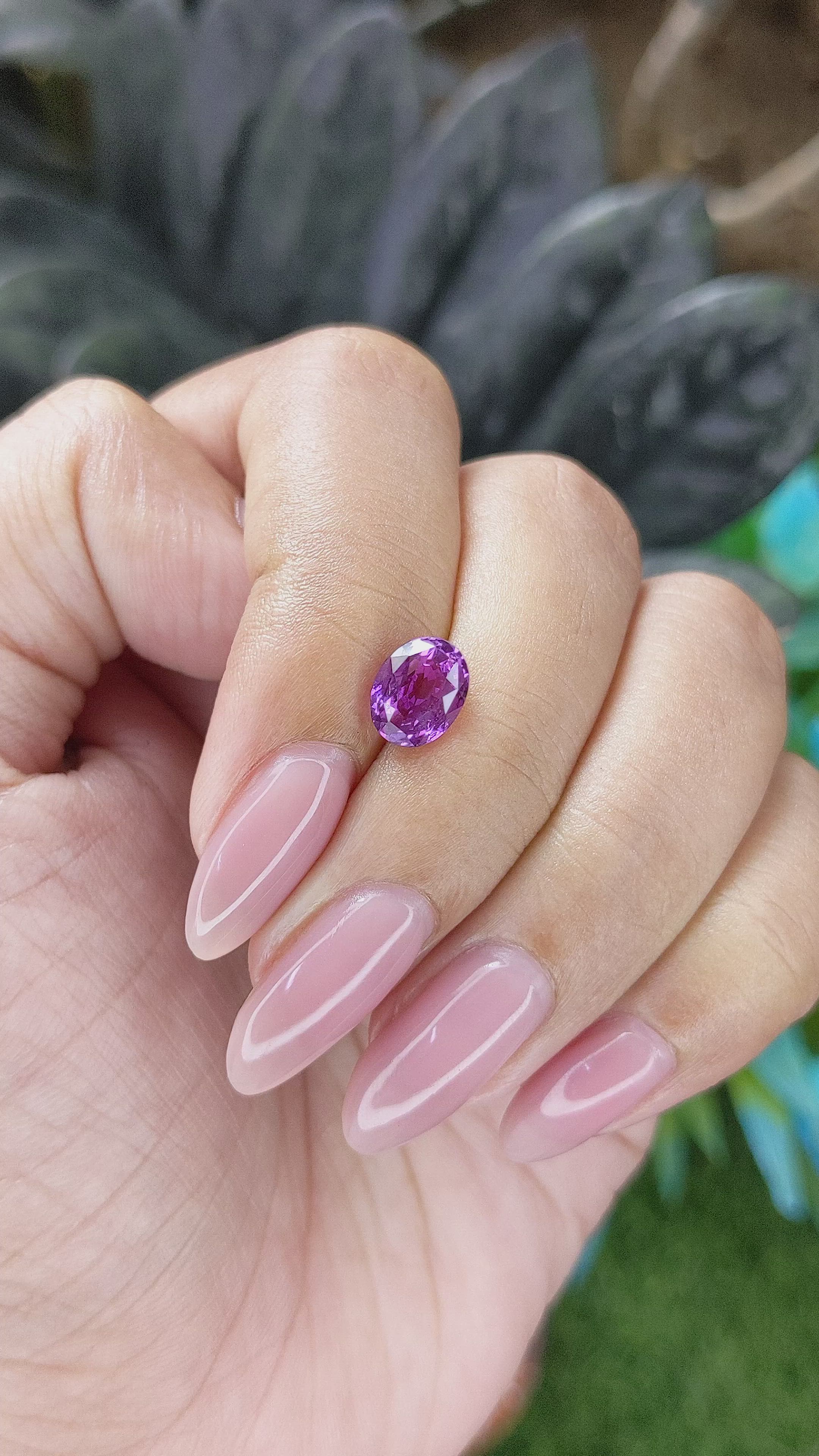 2.02 Ct. Purple Sapphire from Tanzania Size Video
