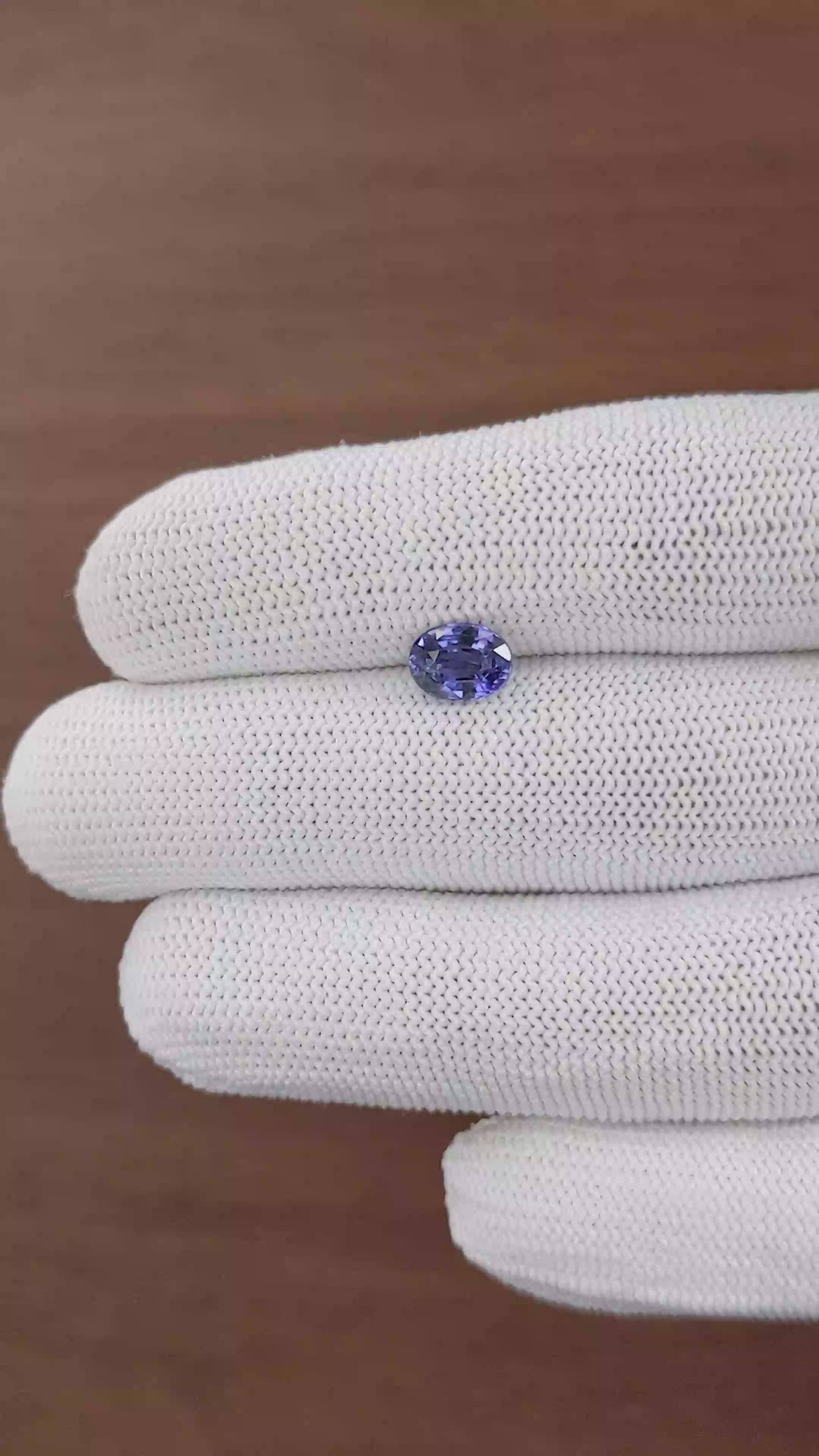 1.56 Ct. Purplish Blue Sapphire from Ceylon (Sri Lanka) Size Video