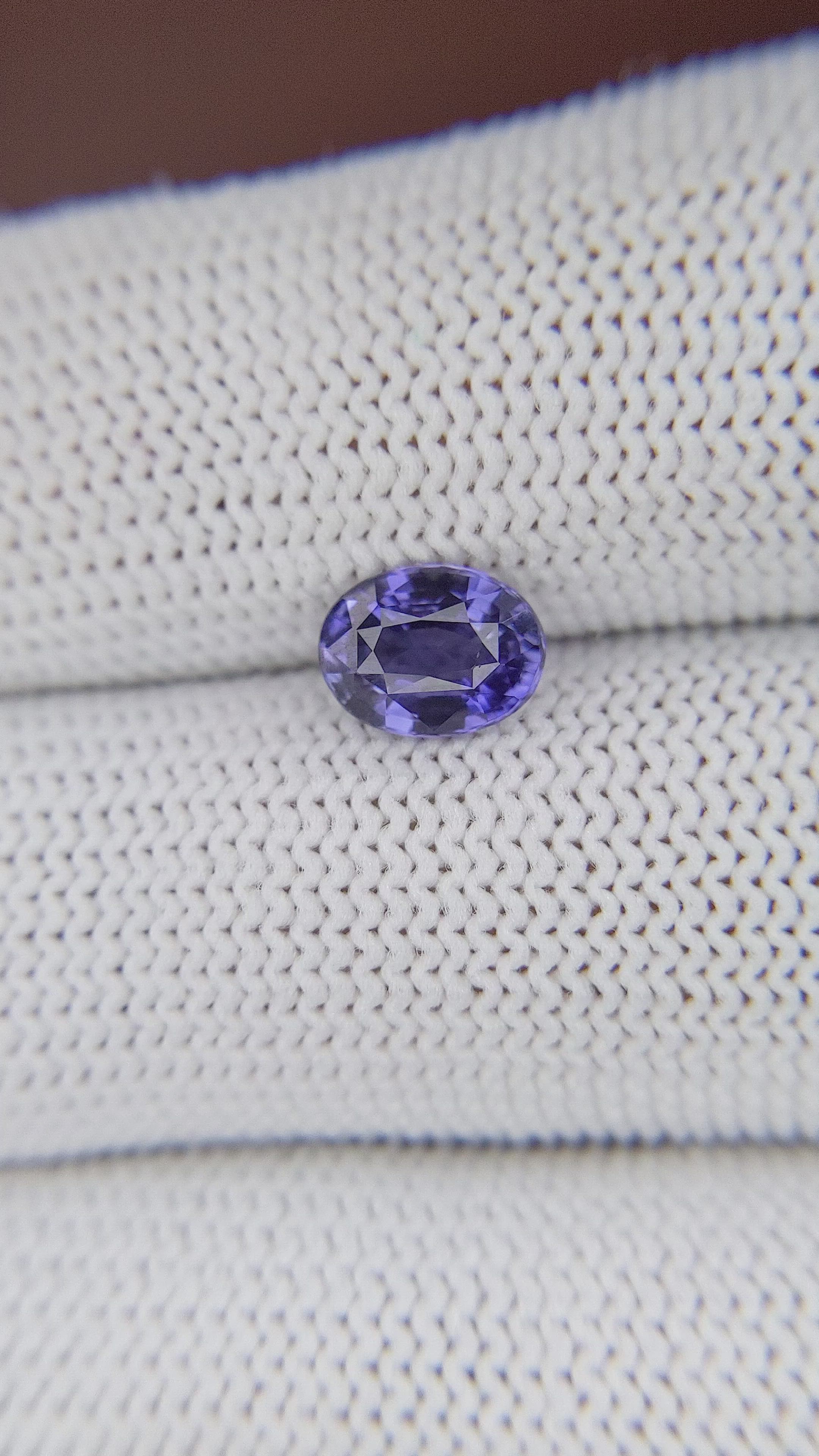 1.56 Ct. Purplish Blue Sapphire from Ceylon (Sri Lanka) Size Video