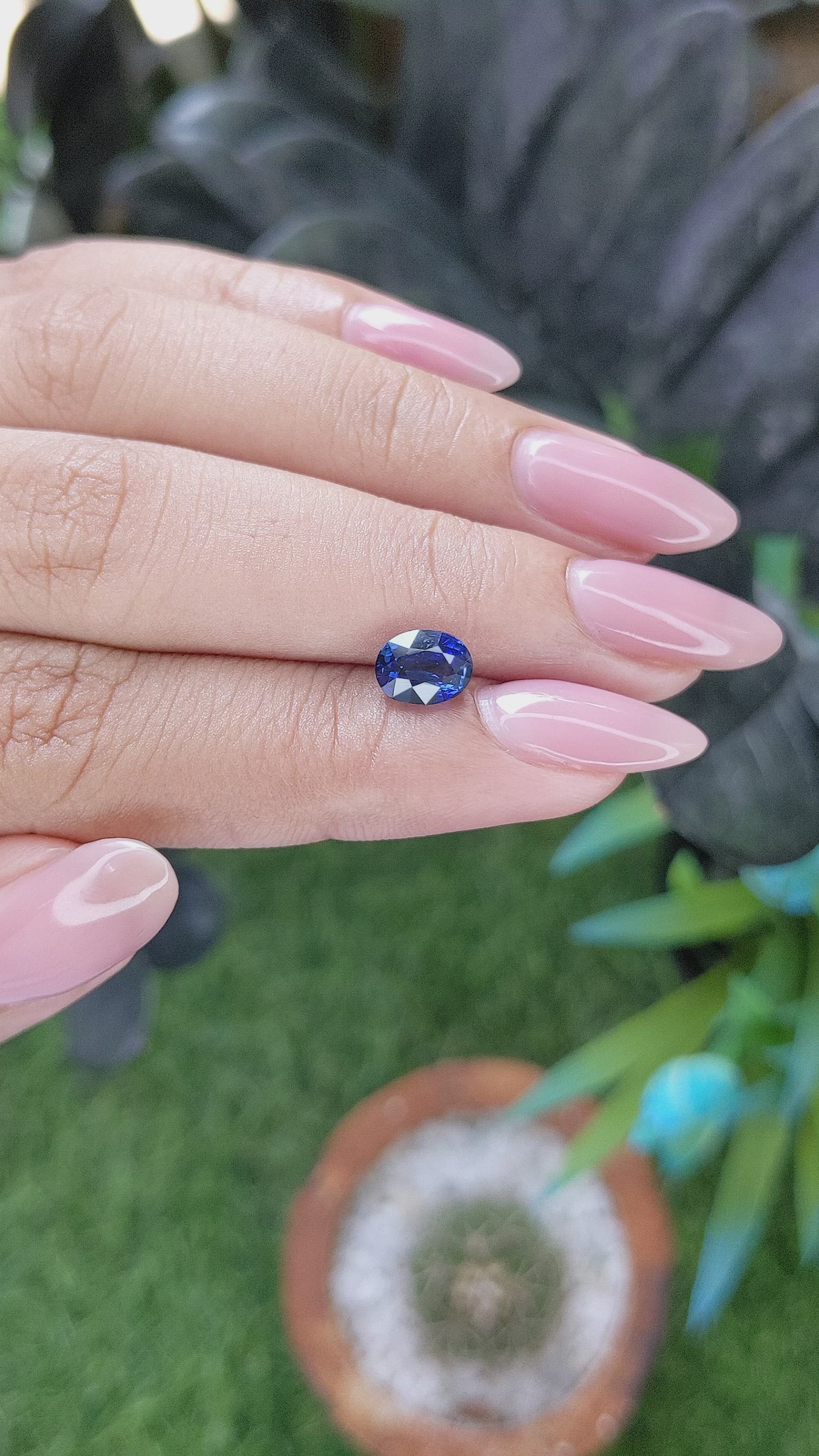 1.61 Ct. Blue Sapphire from Madagascar Size Video