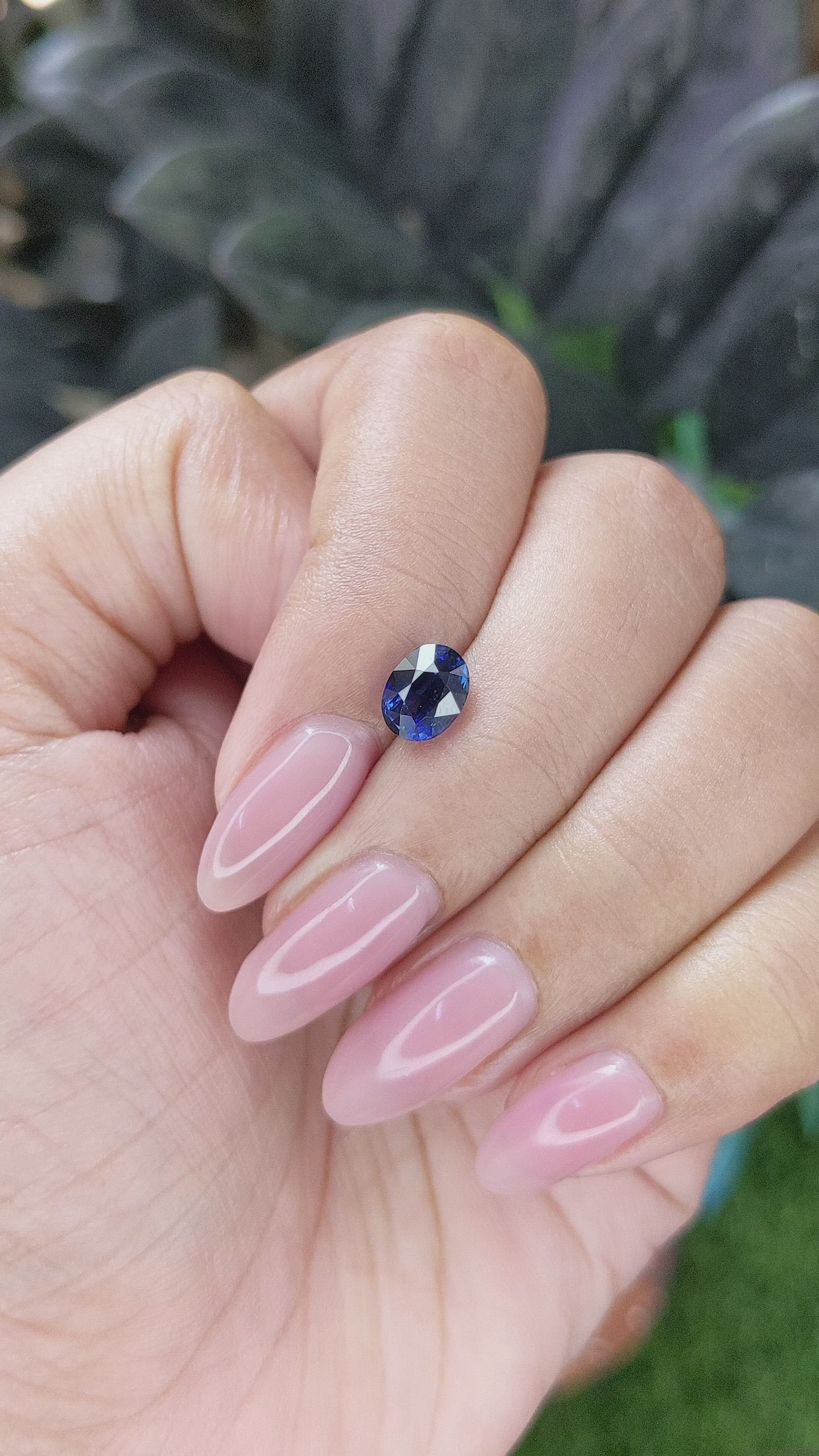 1.61 Ct. Blue Sapphire from Madagascar Size Video