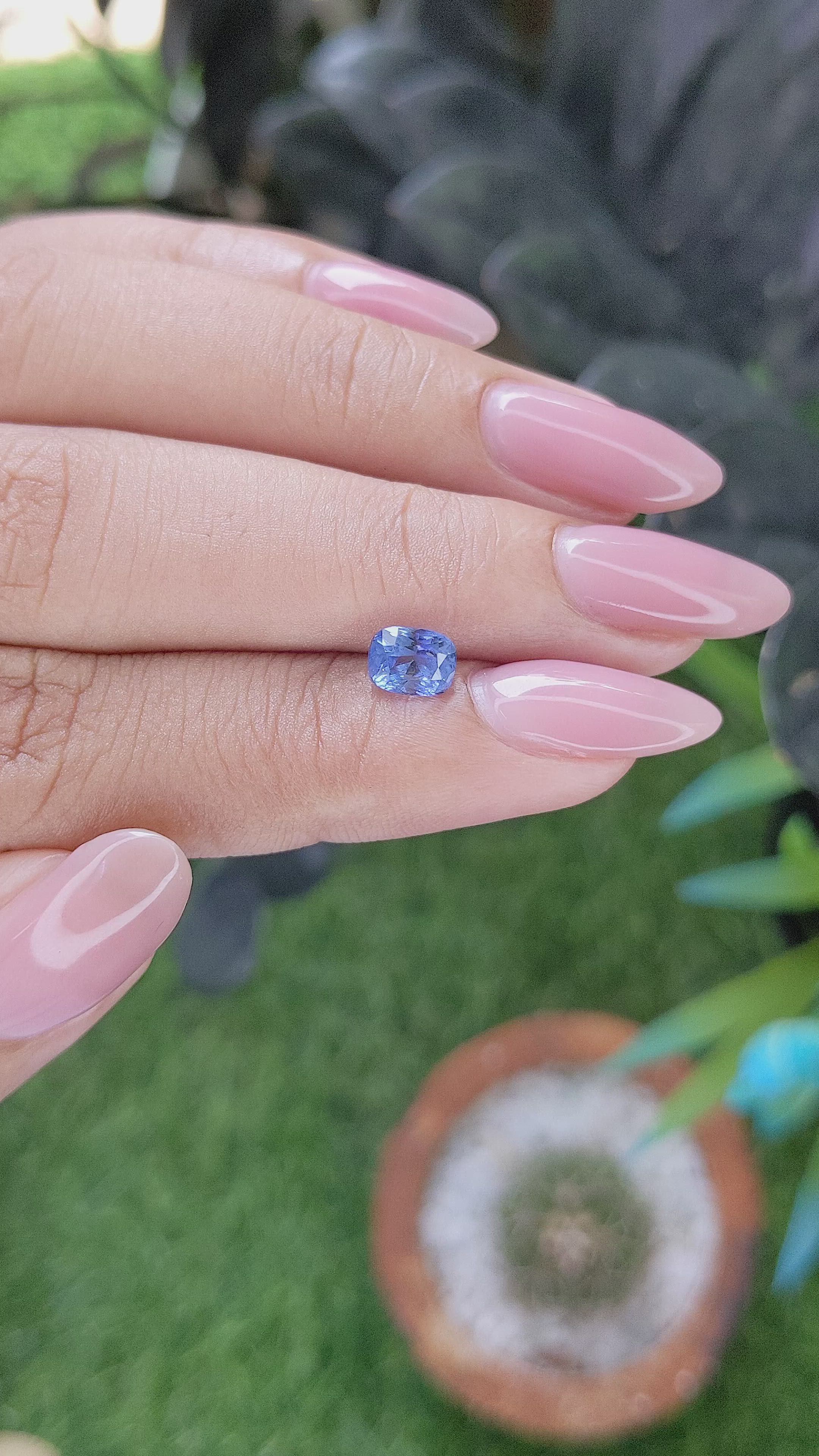 1.06 Ct. Blue Sapphire from Ceylon (Sri Lanka) Size Video