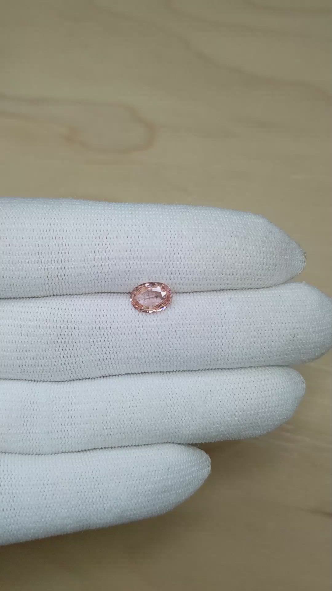 1.36 Ct. Padparadscha Sapphire from Ceylon (Sri Lanka) Size Video