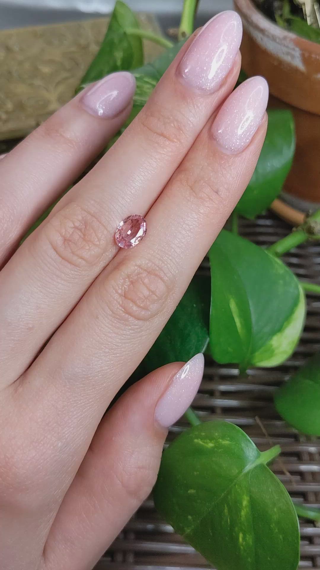 1.36 Ct. Padparadscha Sapphire from Ceylon (Sri Lanka) Size Video