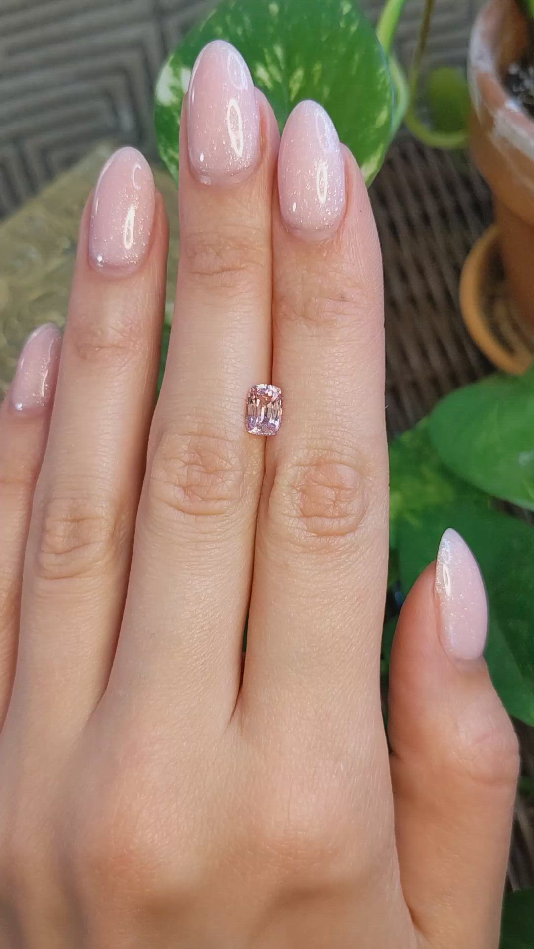 1.29 Ct. Padparadscha Sapphire from Ceylon (Sri Lanka) Size Video