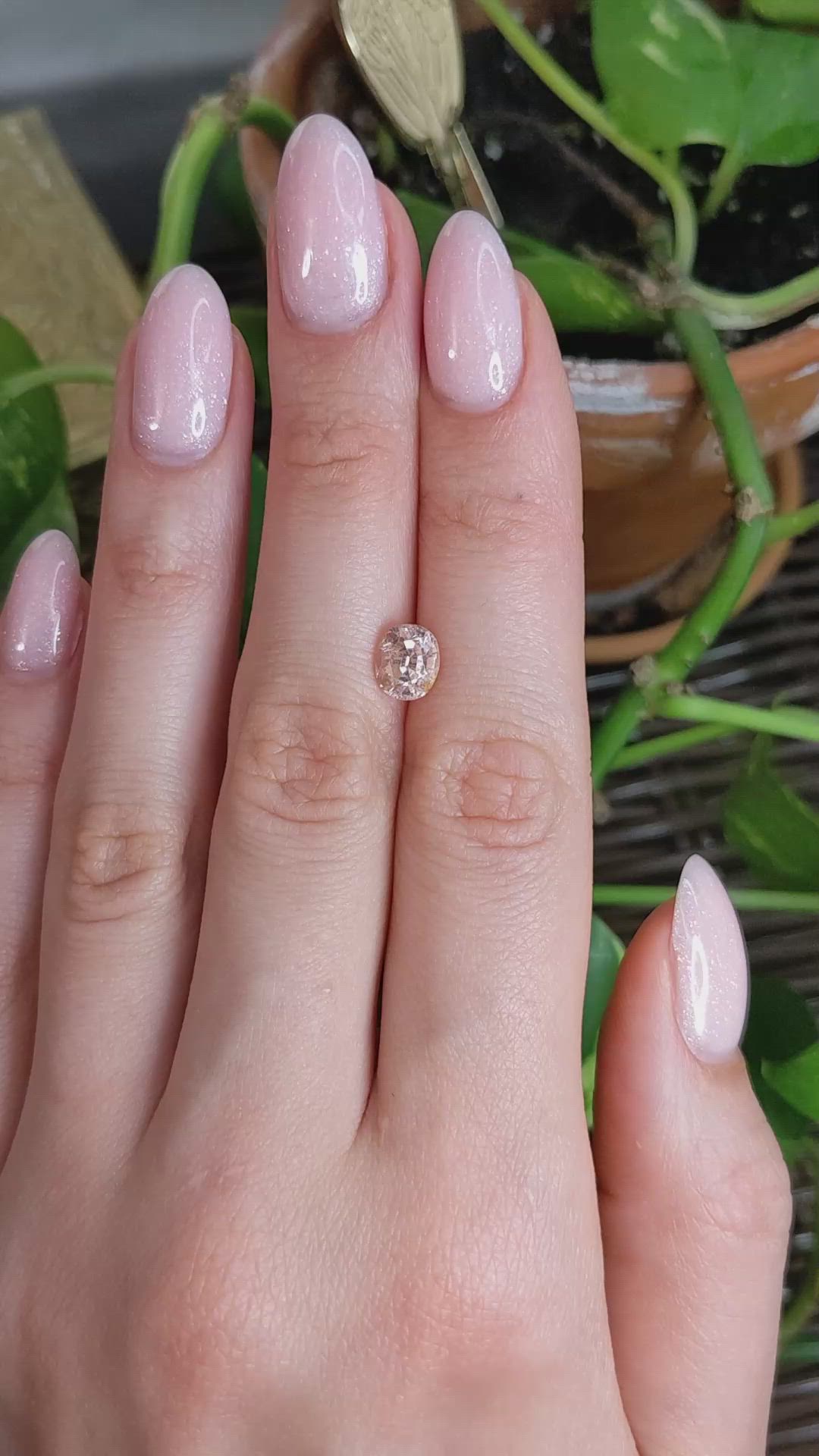 1.97 Ct. Padparadscha Sapphire from Ceylon (Sri Lanka) Size Video