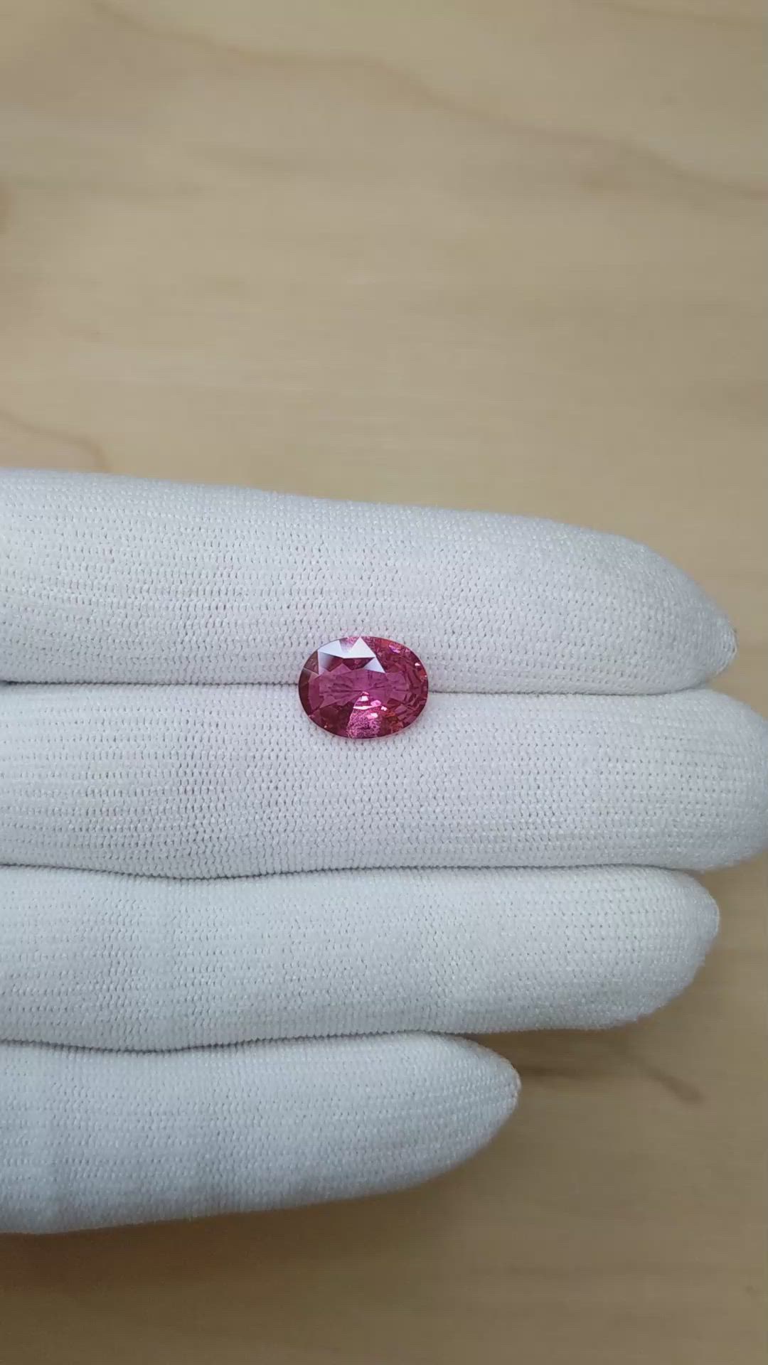 5.04 Ct. Pink Sapphire from Ceylon (Sri Lanka) Size Video