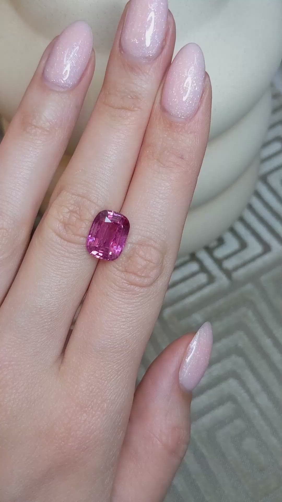 6.08 Ct. Pink Sapphire from Ceylon (Sri Lanka) Size Video