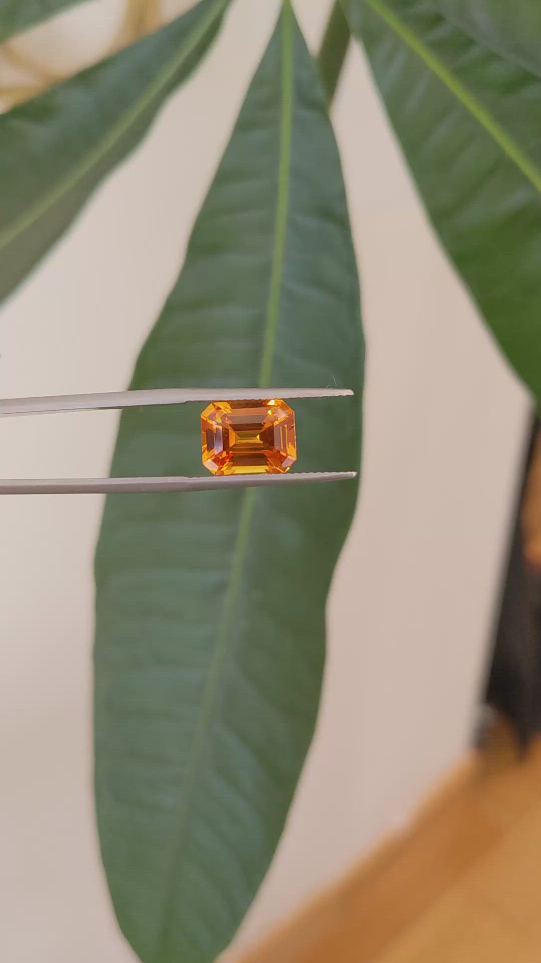 5.16 Ct. Yellowish Orange Sapphire from Ceylon (Sri Lanka) Size Video