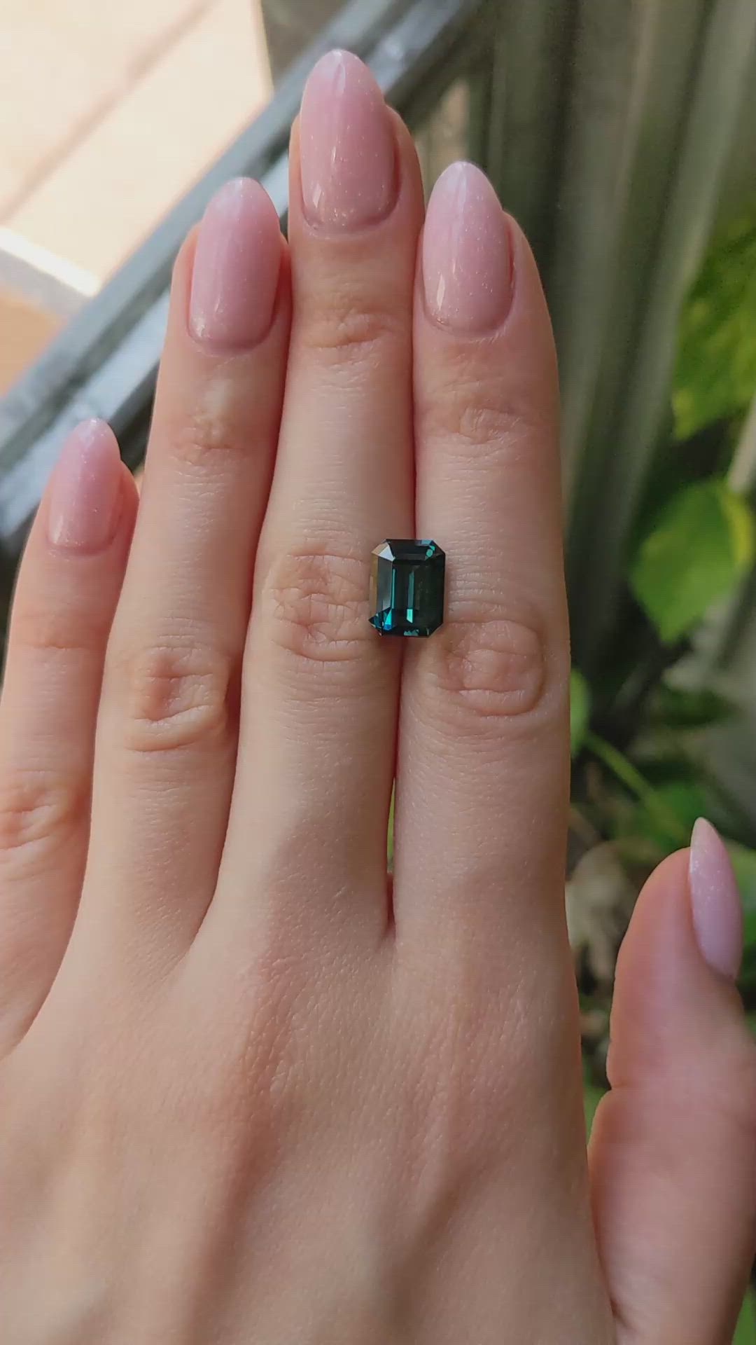 5.68 Ct. Bluish Green Sapphire from Madagascar Size Video