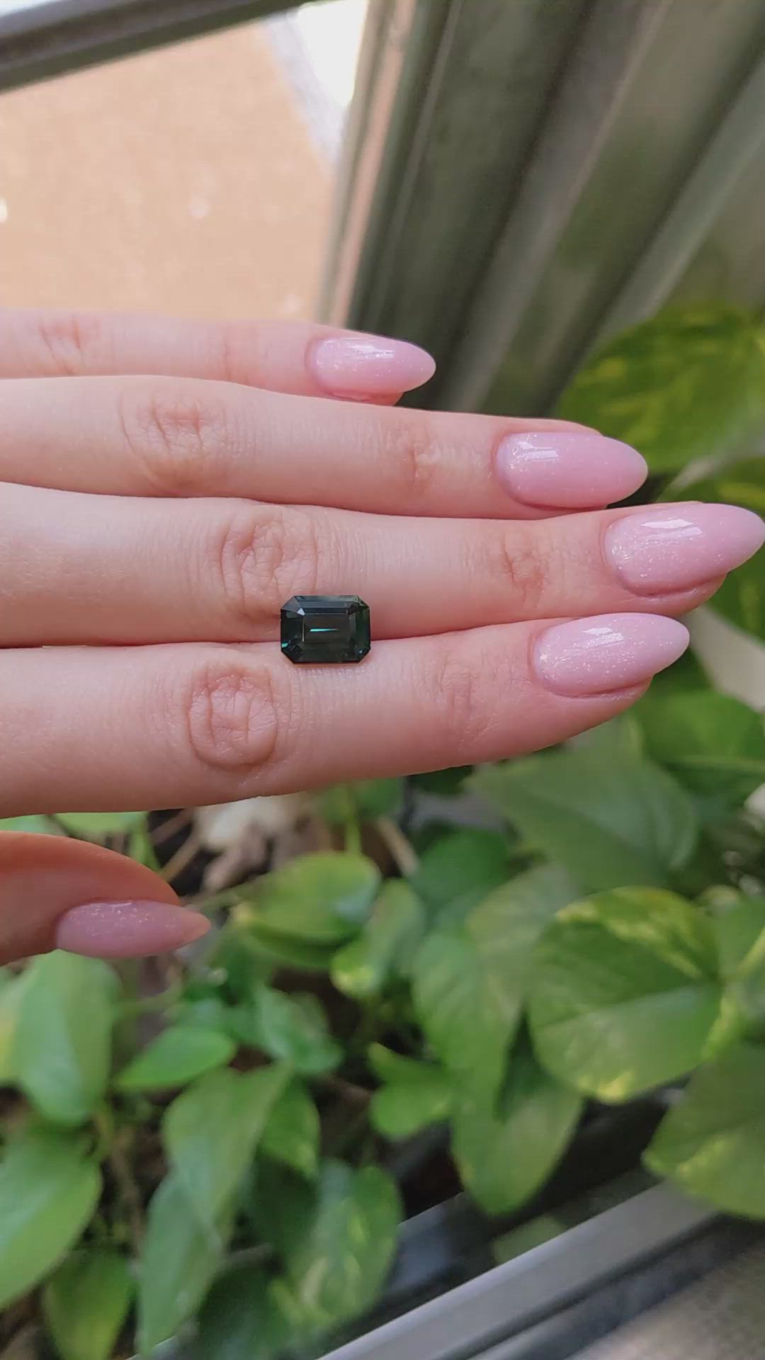 5.68 Ct. Bluish Green Sapphire from Madagascar Size Video