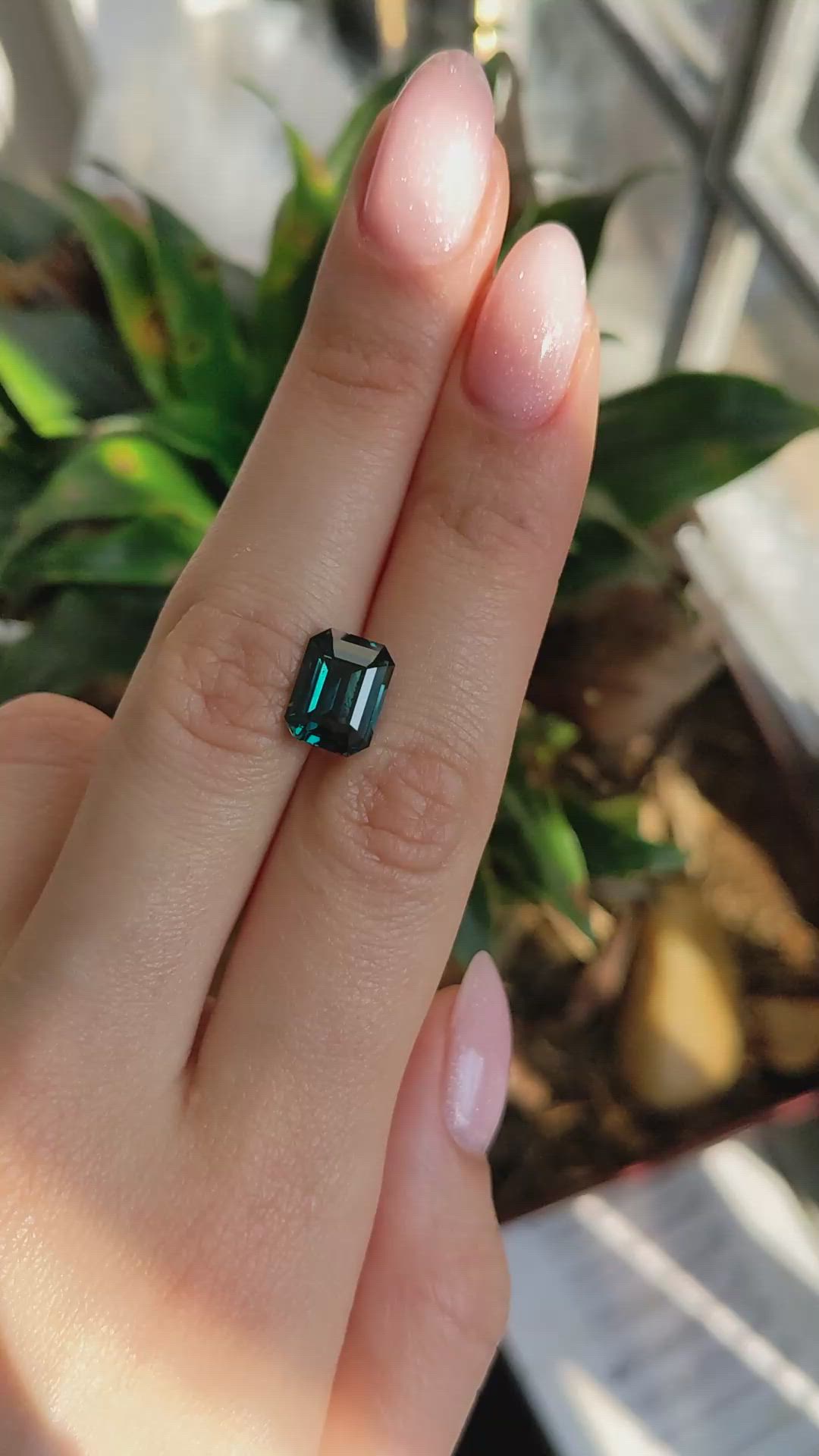 5.68 Ct. Bluish Green Sapphire from Madagascar Size Video