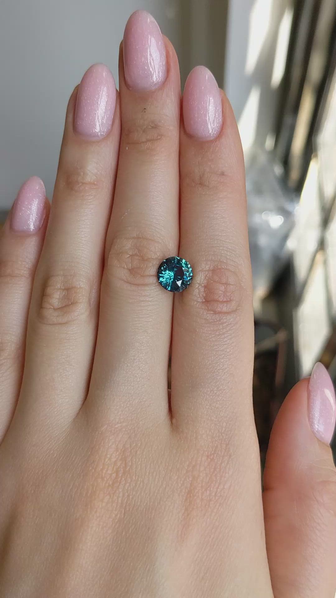 3.52 Ct. Greenish Blue Sapphire from Madagascar Size Video