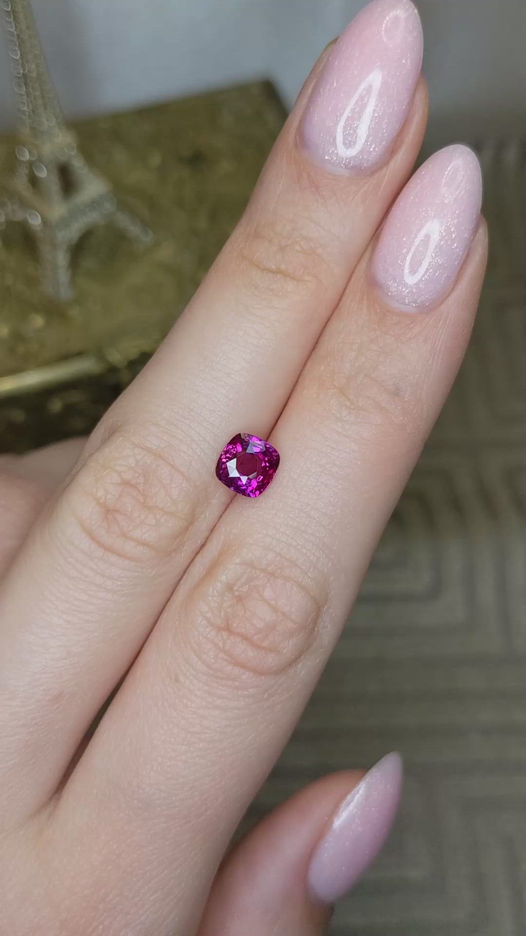 1.46 Ct. Purplish Pink Sapphire from Ceylon (Sri Lanka) Size Video